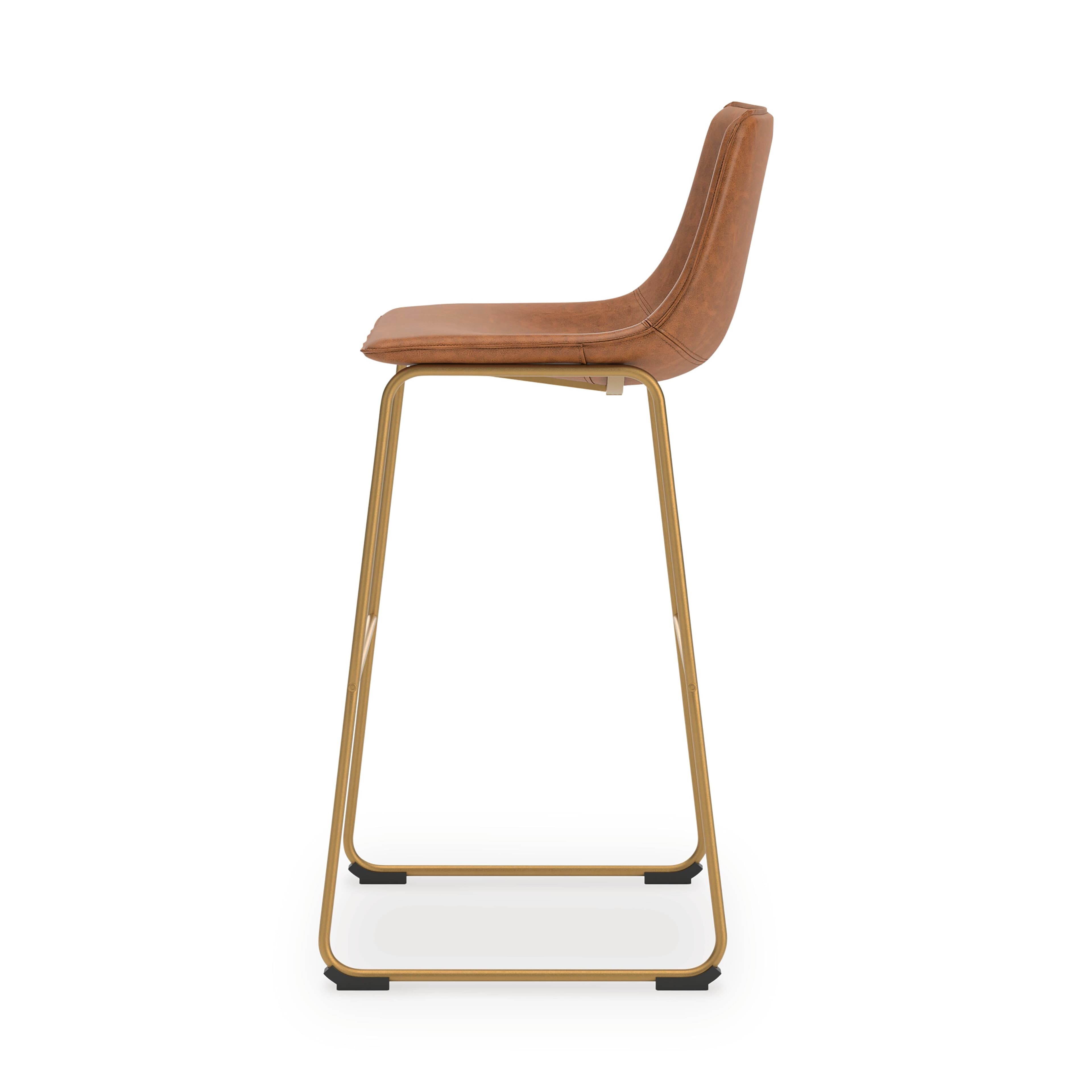 Crandox Bar Height Bar Stool — Metallic & Brown/Beige — view 6