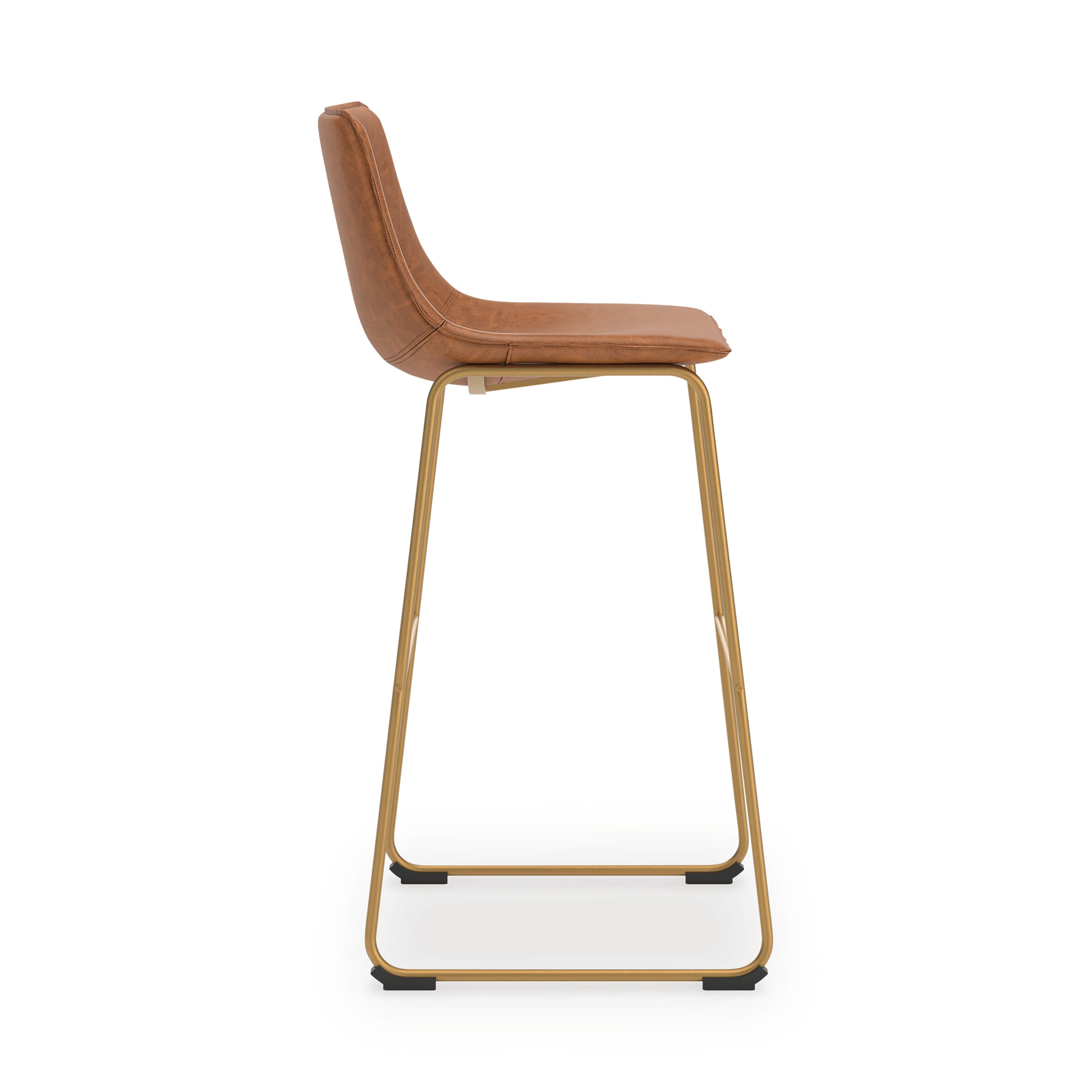Crandox Bar Height Bar Stool — Metallic & Brown/Beige — view 4