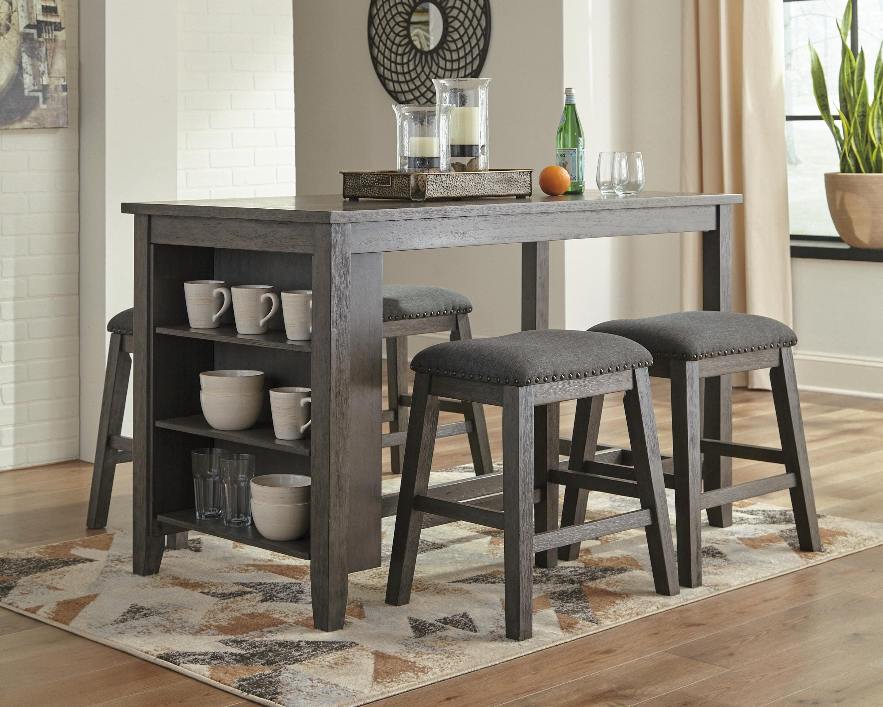 Caitbrook Counter Height Dining Table — Black/Gray — view 2