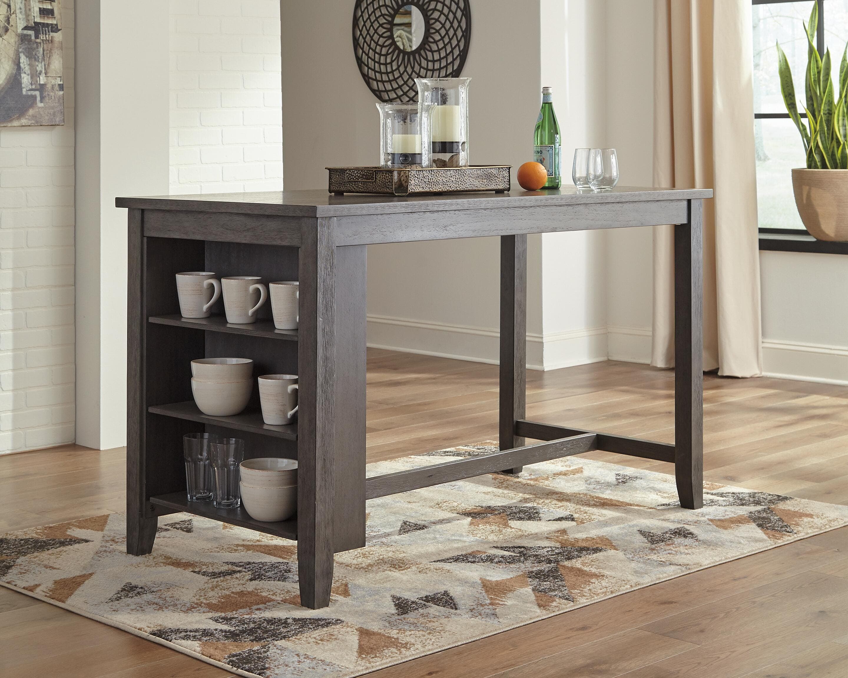 Caitbrook Counter Height Dining Table — Black/Gray — view 3