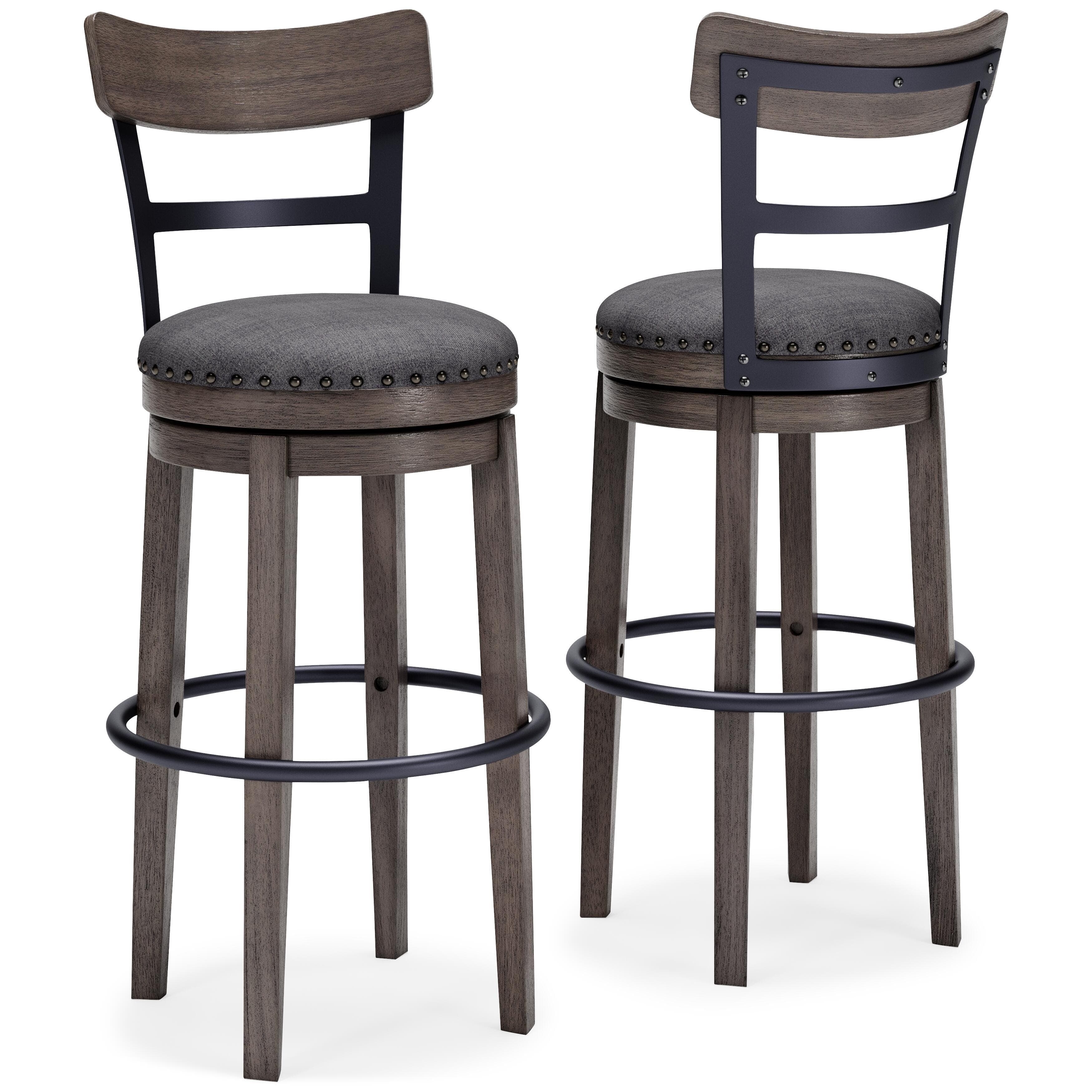 Caitbrook Bar Height Bar Stool — Black/Gray — view 3