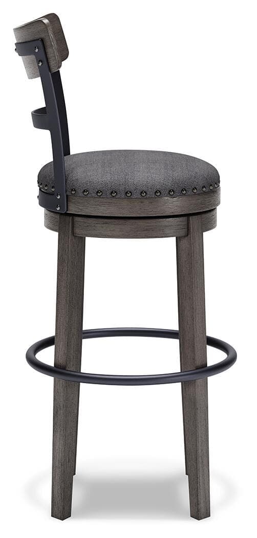 Caitbrook Bar Height Bar Stool — Black/Gray — view 7