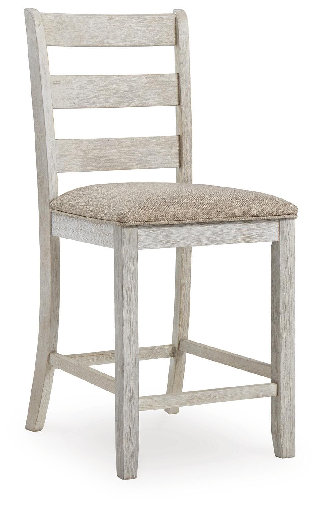 Skempton Counter Height Bar Stool — White & Brown/Beige — view 3