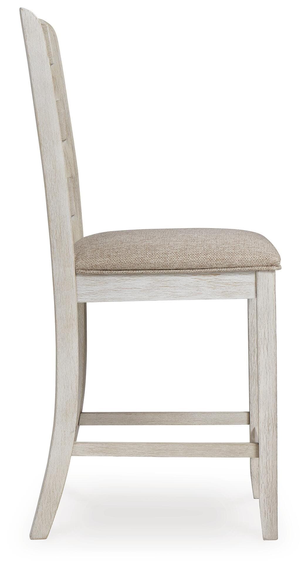 Skempton Counter Height Bar Stool — White & Brown/Beige — view 6