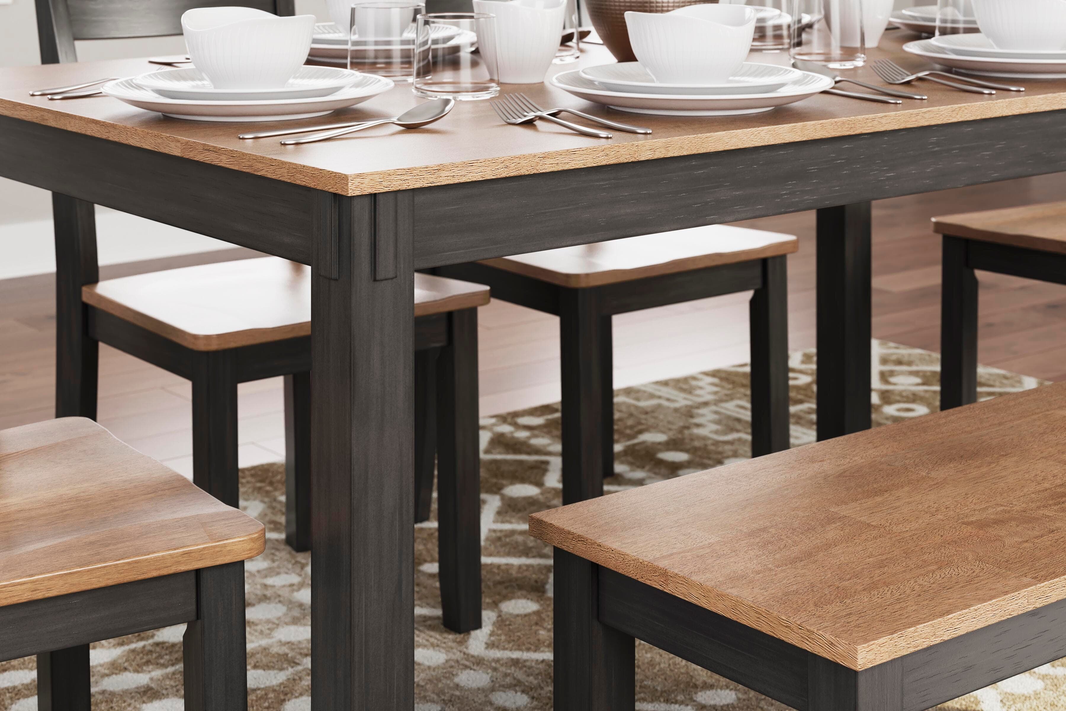 Gesthaven Dining Table with 4 Chairs and Bench (Set of 6) — Brown/Beige — view 4