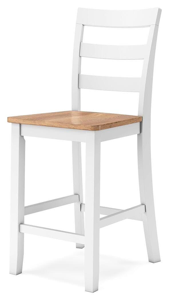 Gesthaven Counter Height Barstool — White & Brown/Beige — view 6