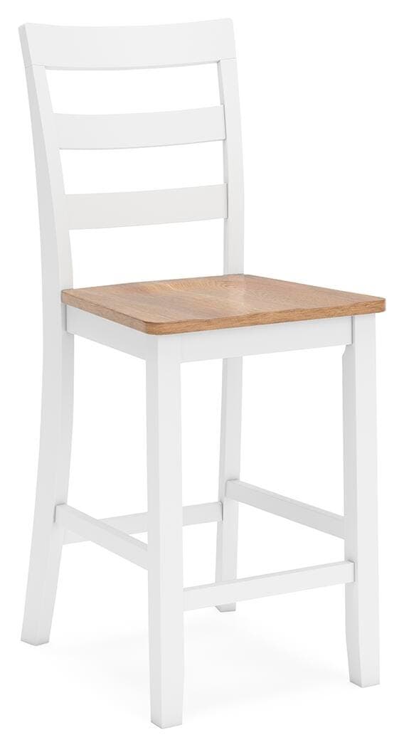 Gesthaven Counter Height Dining Table and 4 Barstools (Set of 5) — White & Brown/Beige — view 4