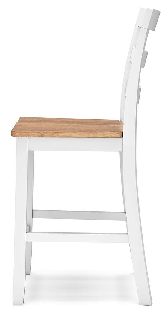 Gesthaven Counter Height Barstool — White & Brown/Beige — view 4