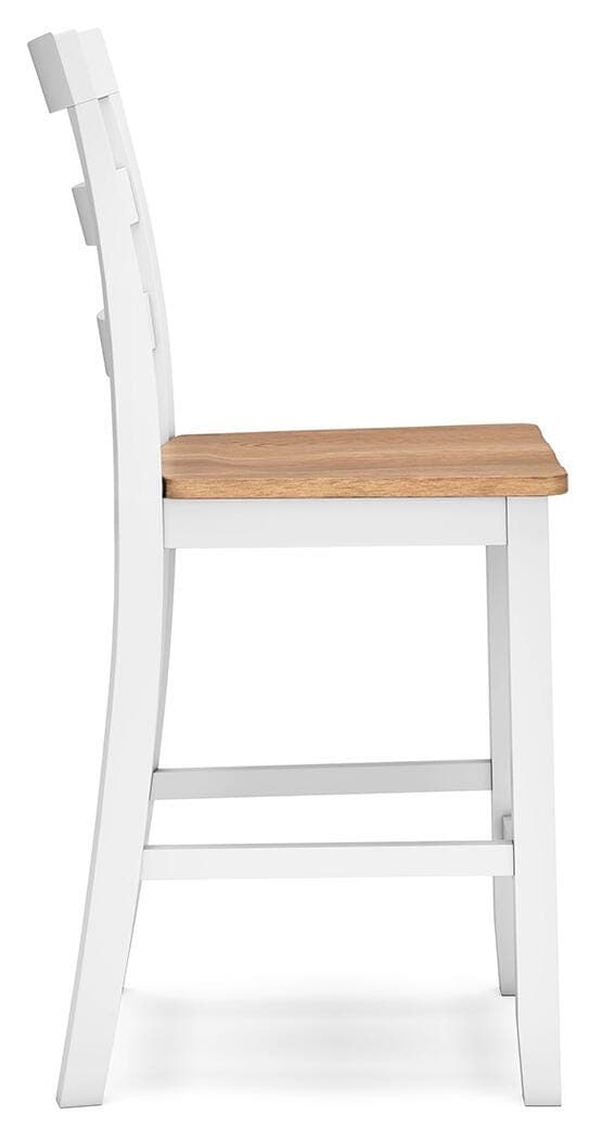 Gesthaven Counter Height Barstool — White & Brown/Beige — view 7