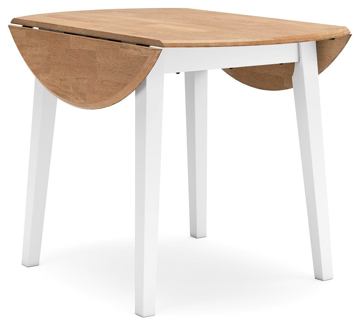 Gesthaven Dining Drop Leaf Table — White & Brown/Beige — view 3