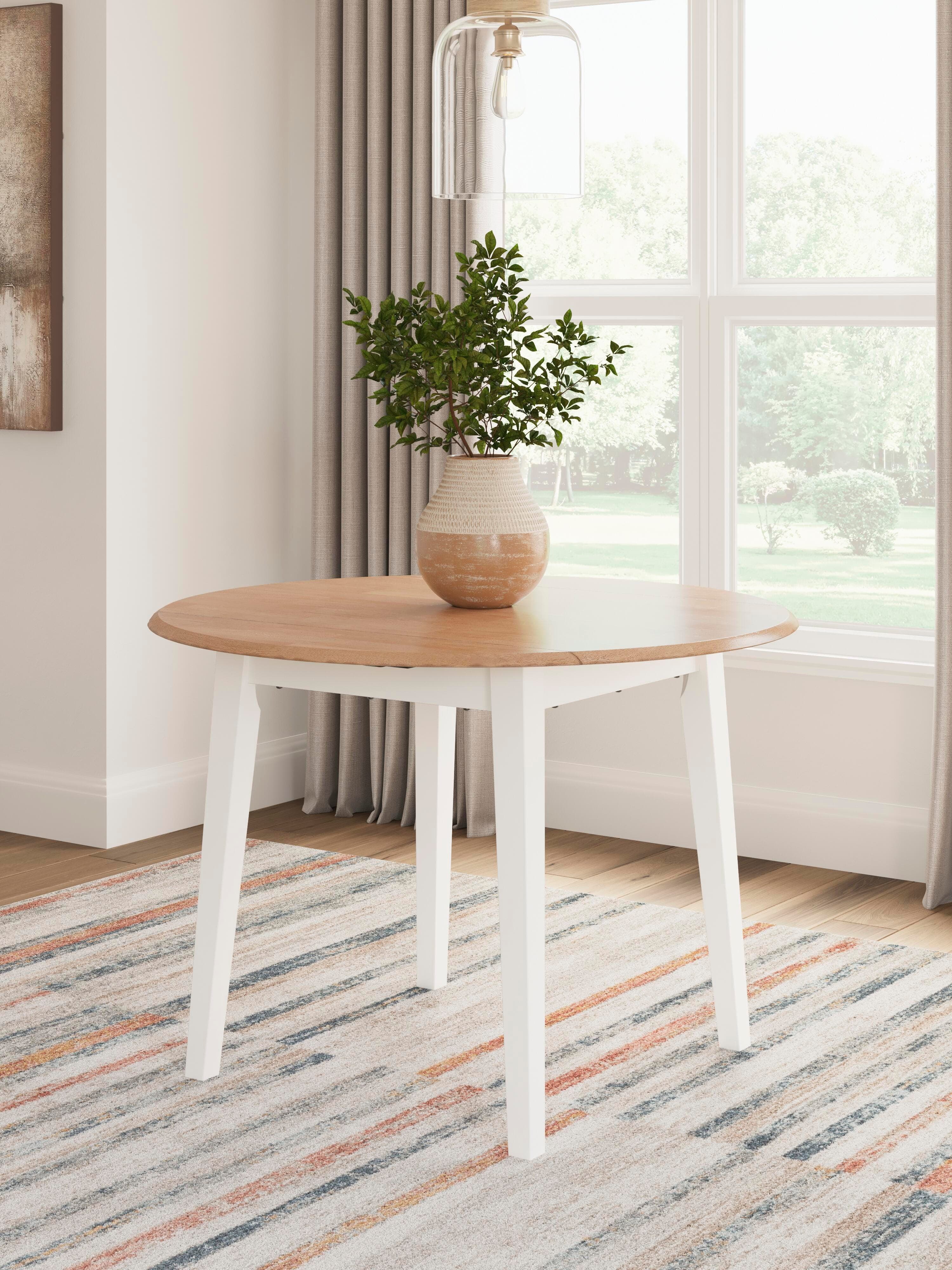 Gesthaven Dining Drop Leaf Table — White & Brown/Beige — view 2