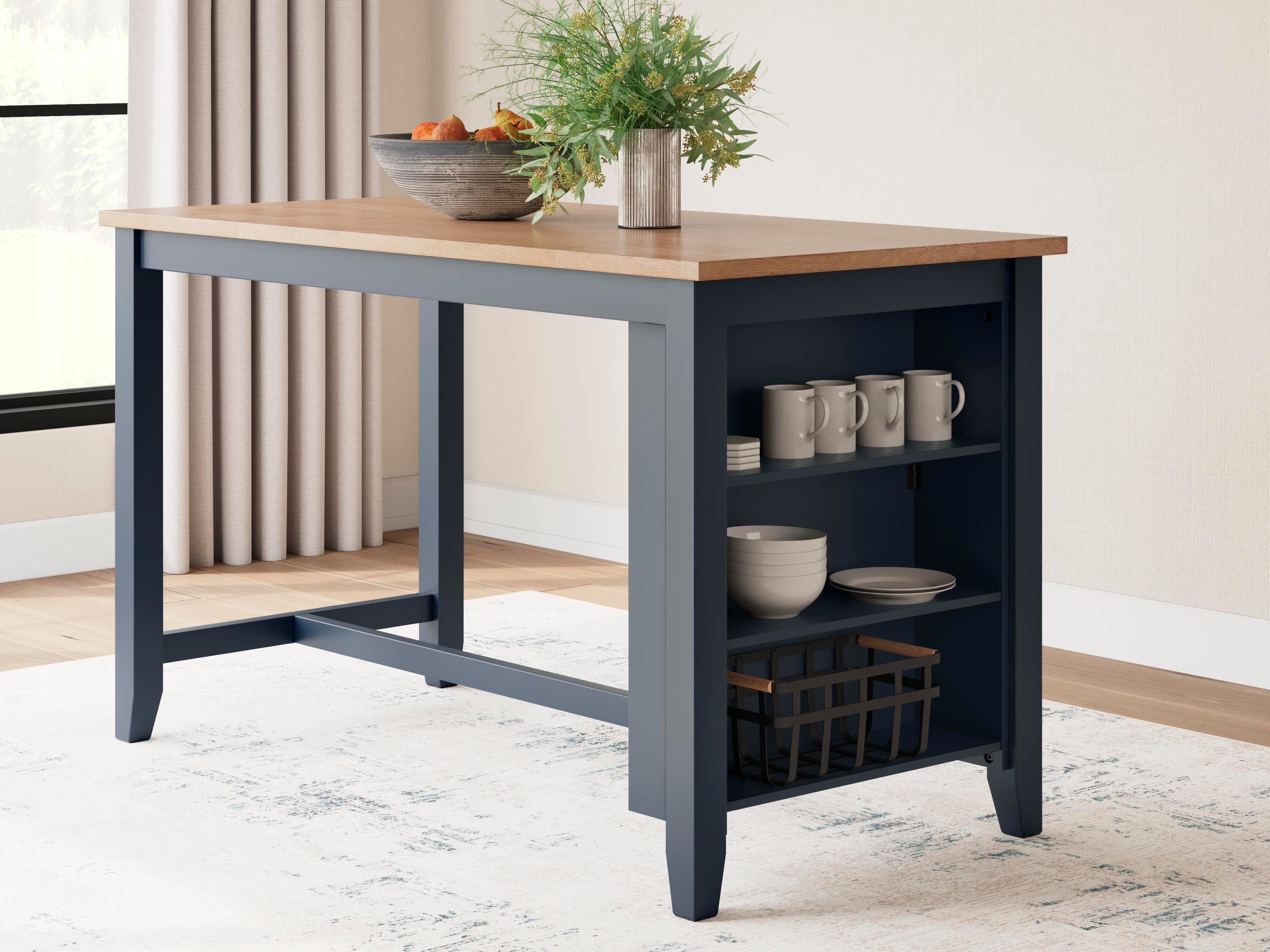 Gesthaven Counter Height Dining Table — Blue & Brown/Beige — view 2