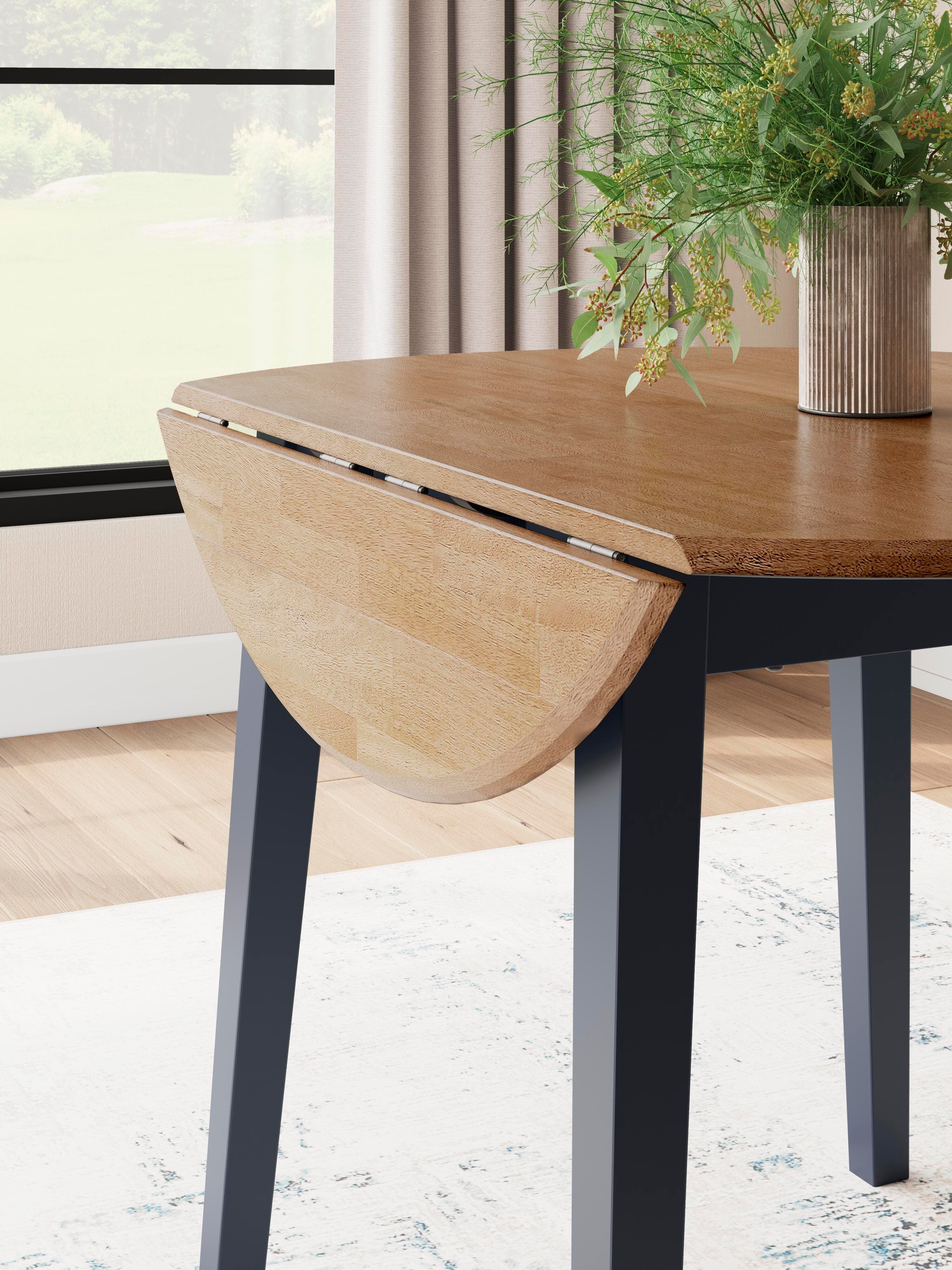Gesthaven Dining Drop Leaf Table — Blue & Brown/Beige — view 6