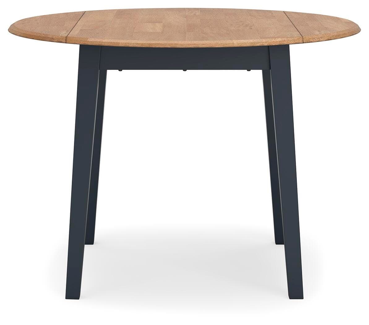 Gesthaven Dining Drop Leaf Table — Blue & Brown/Beige — view 3
