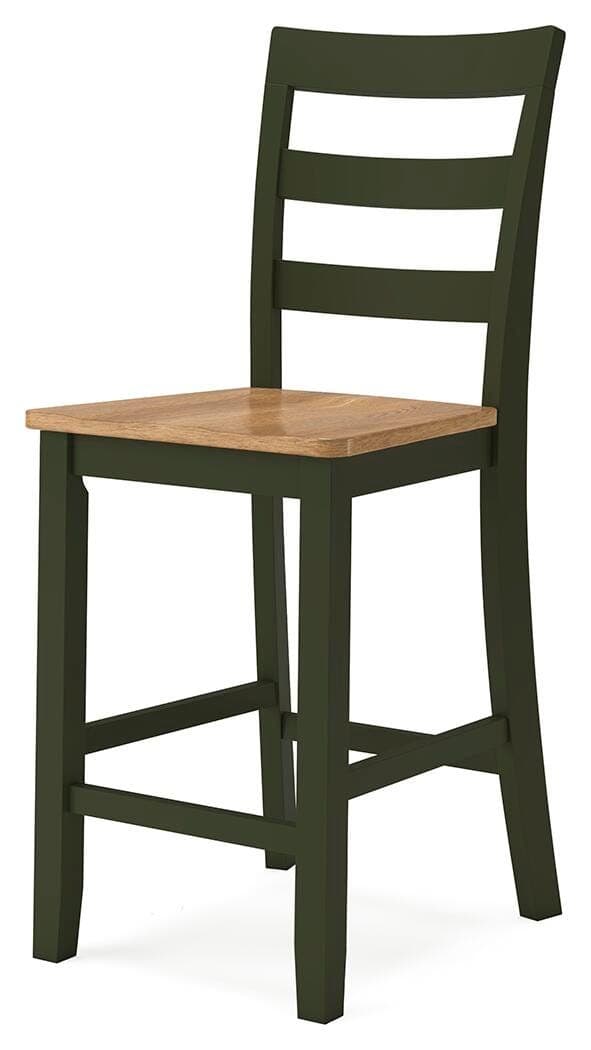 Gesthaven Counter Height Barstool — Brown/Beige & Green — view 7