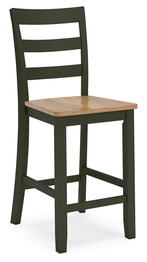 Gesthaven Counter Height Barstool — Brown/Beige & Green — view 3