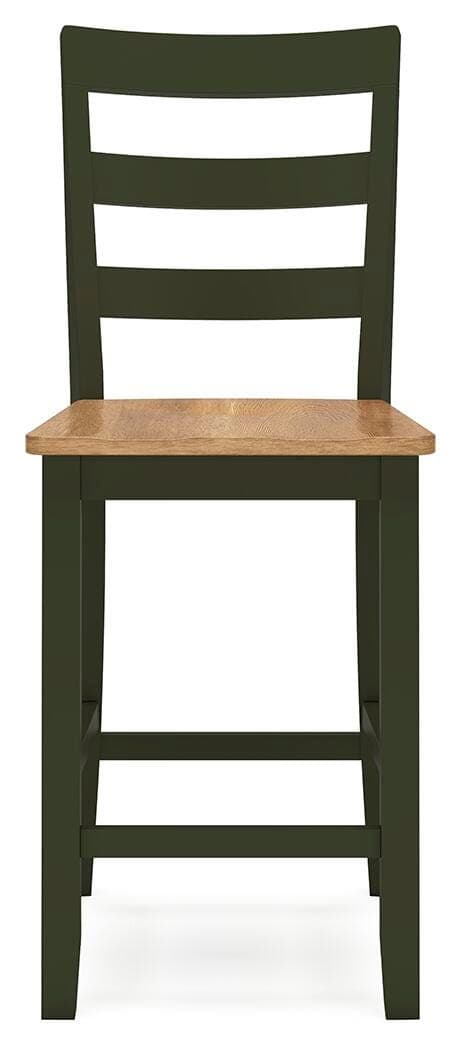 Gesthaven Counter Height Barstool — Brown/Beige & Green — view 5