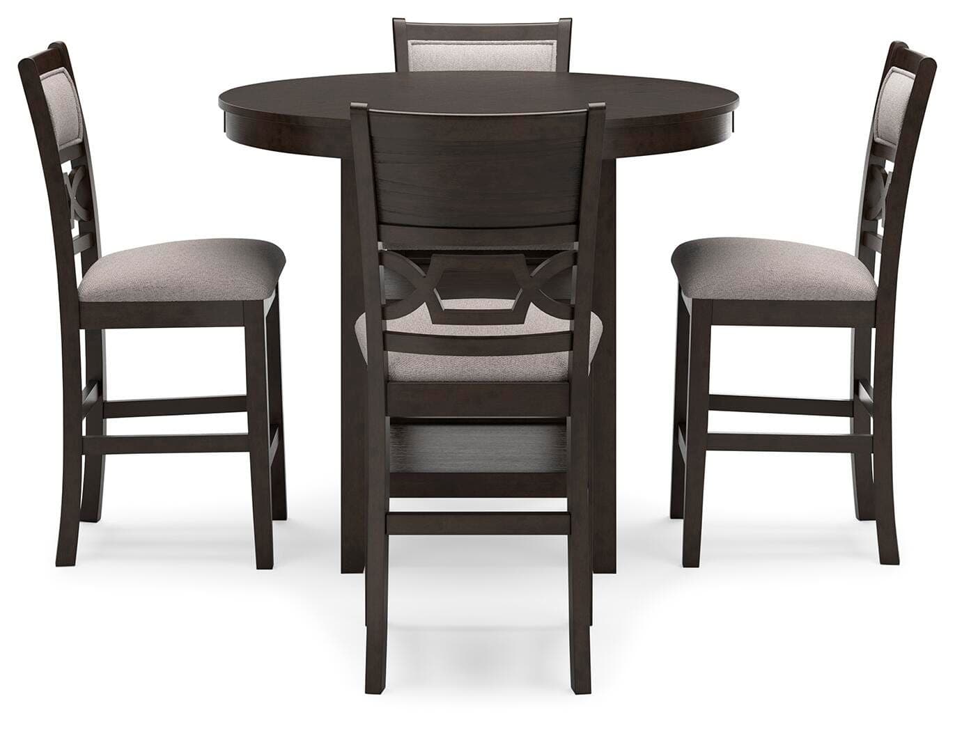 Langwest Counter Height Dining Table and 4 Barstools (Set of 5) — Brown/Beige — view 3