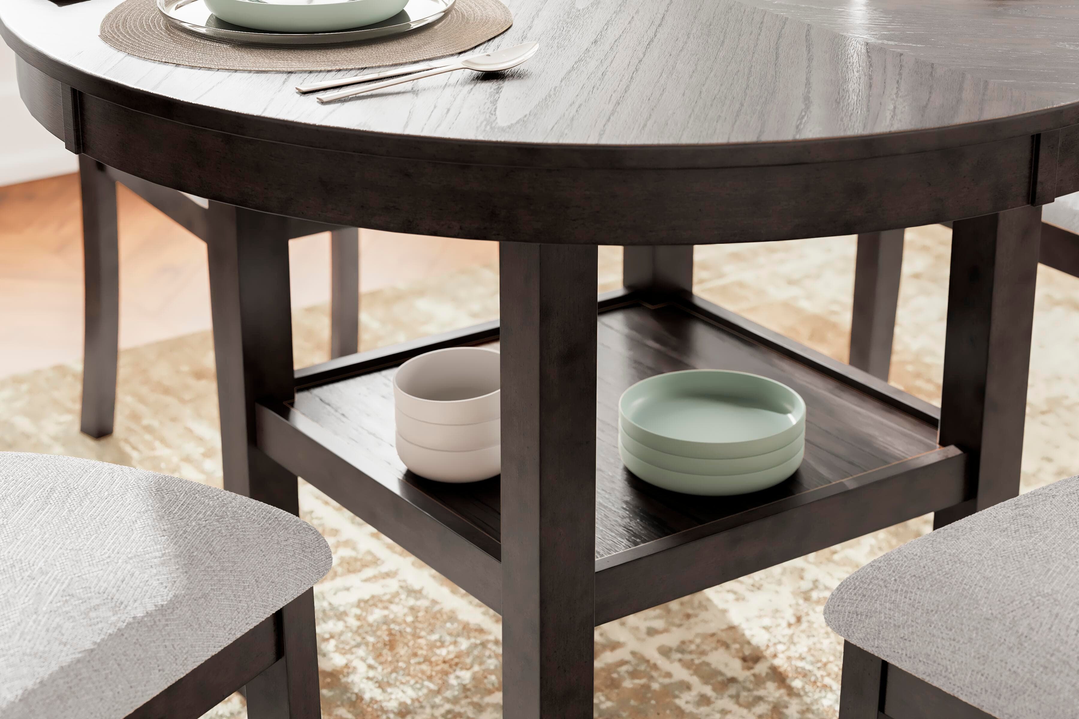 Langwest Dining Table and 4 Chairs (Set of 5) — Brown/Beige — view 4
