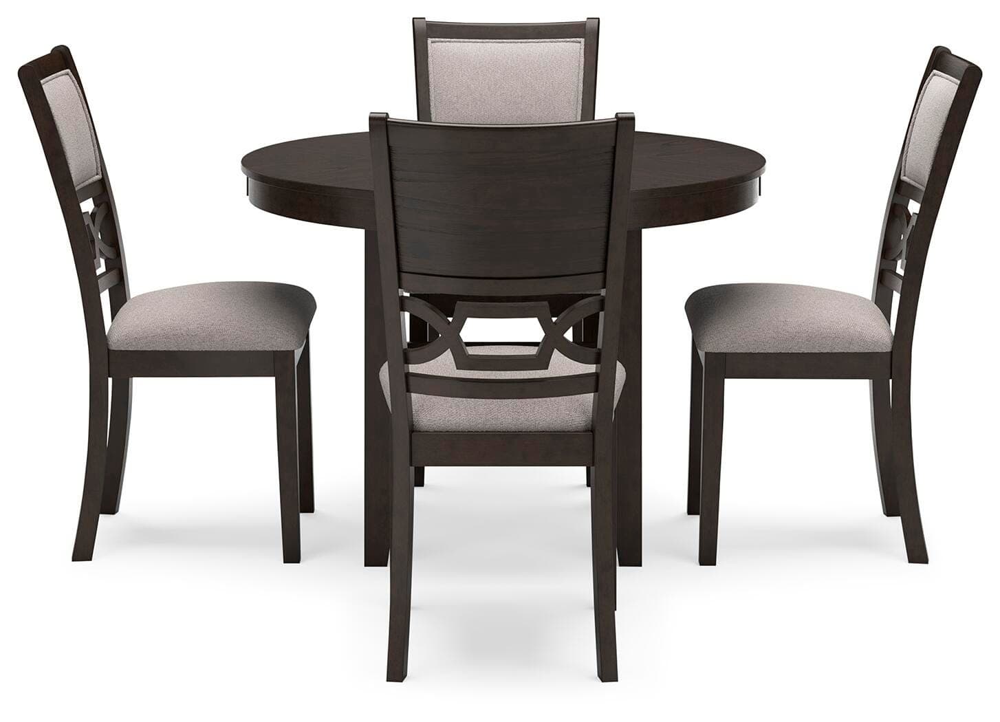 Langwest Dining Table and 4 Chairs (Set of 5) — Brown/Beige — view 3