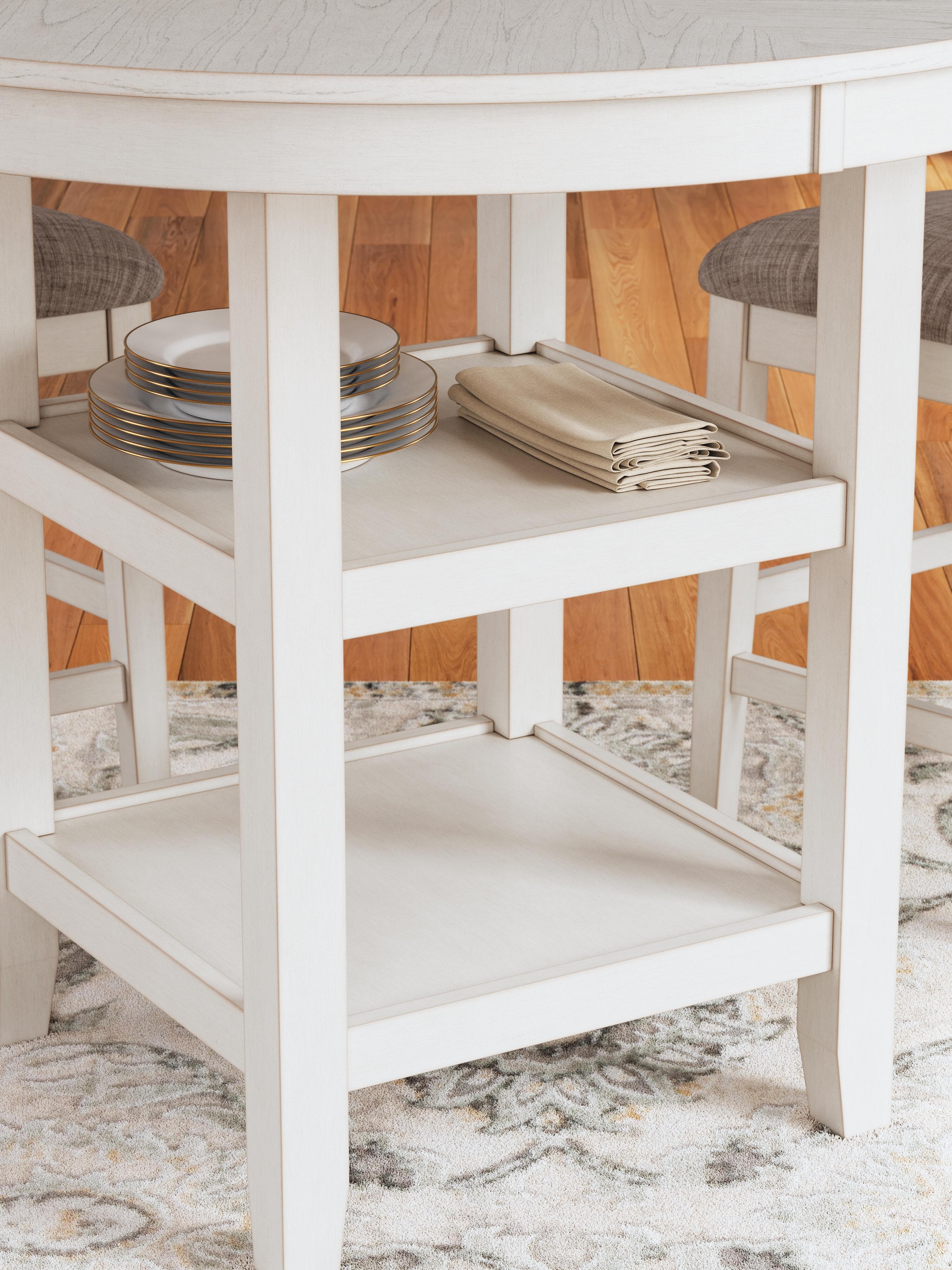 Erinberg Counter Height Dining Table and 4 Barstools (Set of 5) — White — view 5