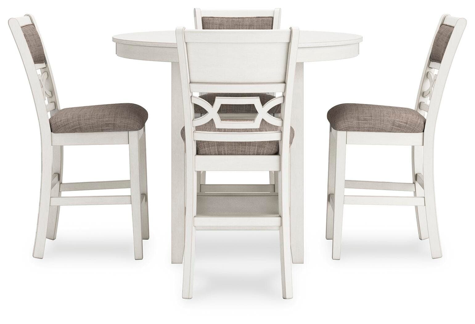Erinberg Counter Height Dining Table and 4 Barstools (Set of 5) — White — view 3