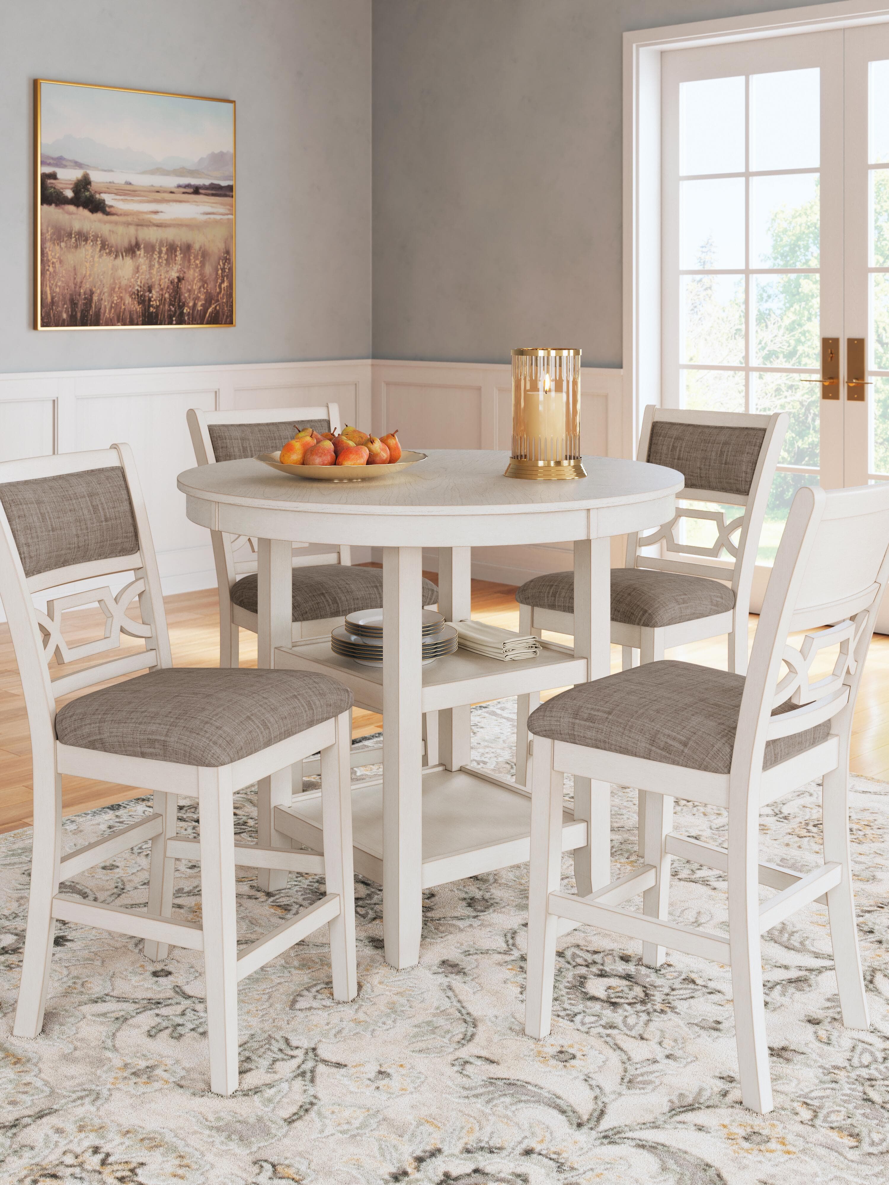 Erinberg Counter Height Dining Table and 4 Barstools (Set of 5) — White — view 6