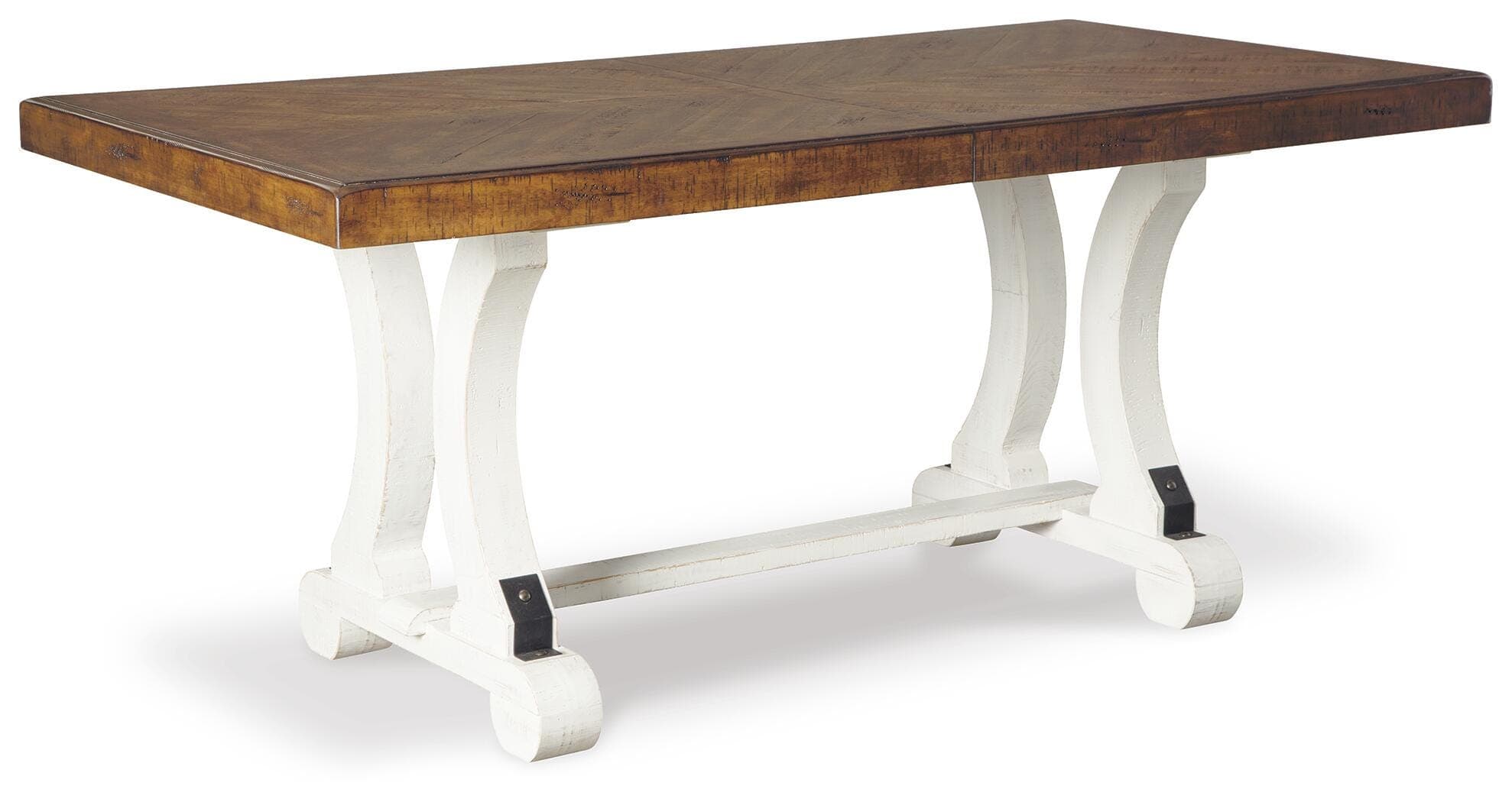 Valebeck Dining Table — White & Brown/Beige — view 6