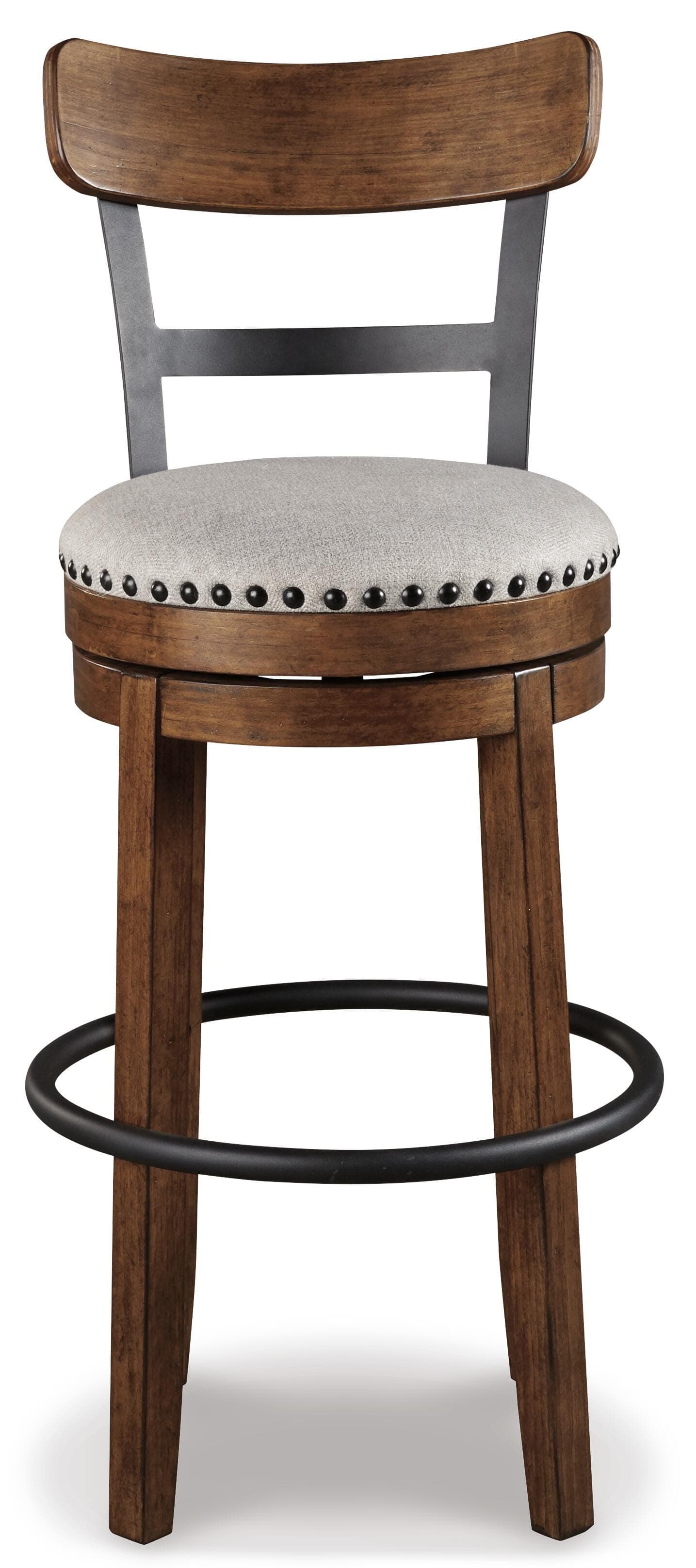 Valebeck Bar Height Bar Stool — Black/Gray & Brown/Beige — view 3
