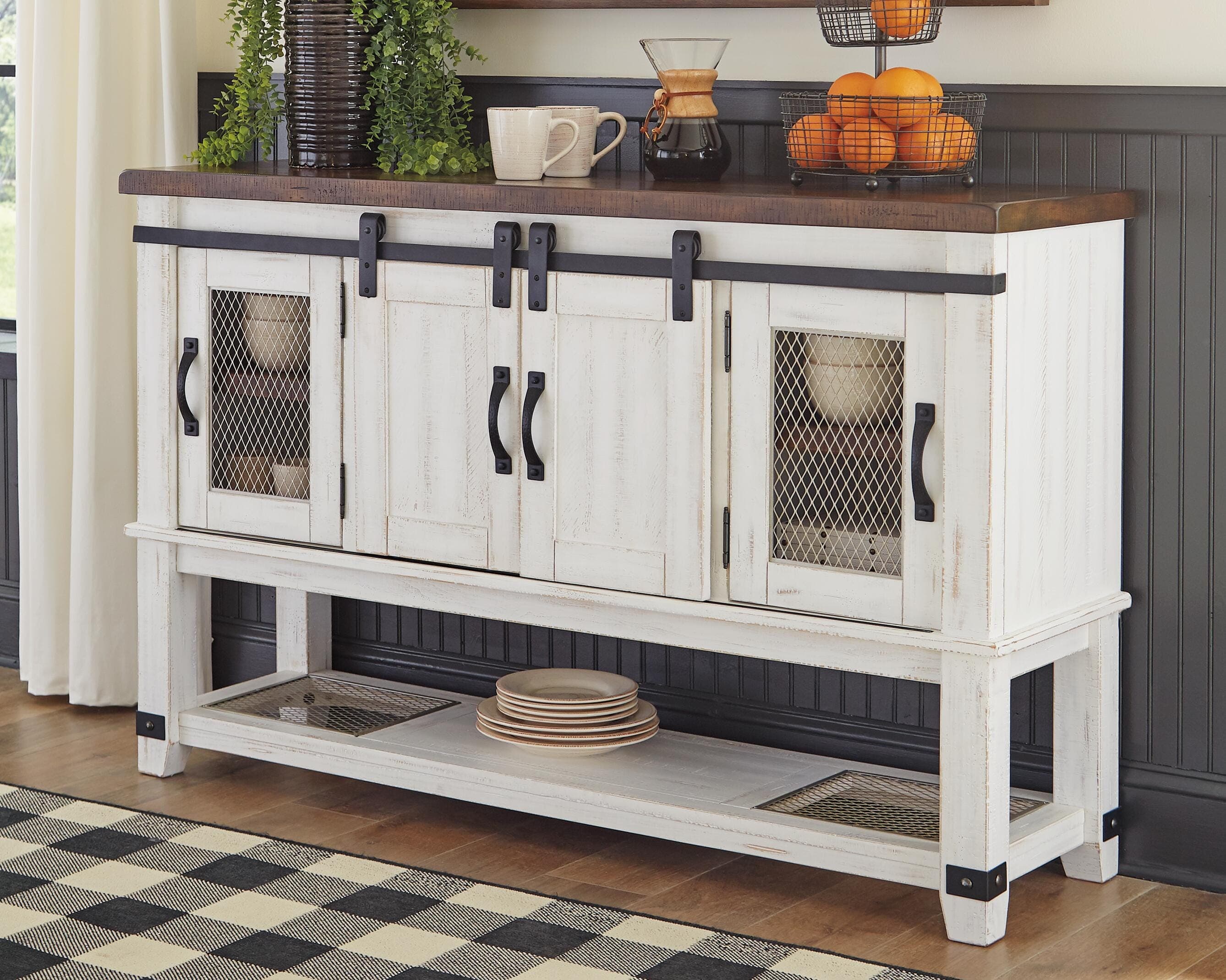 Valebeck Dining Server — White & Brown/Beige — view 2