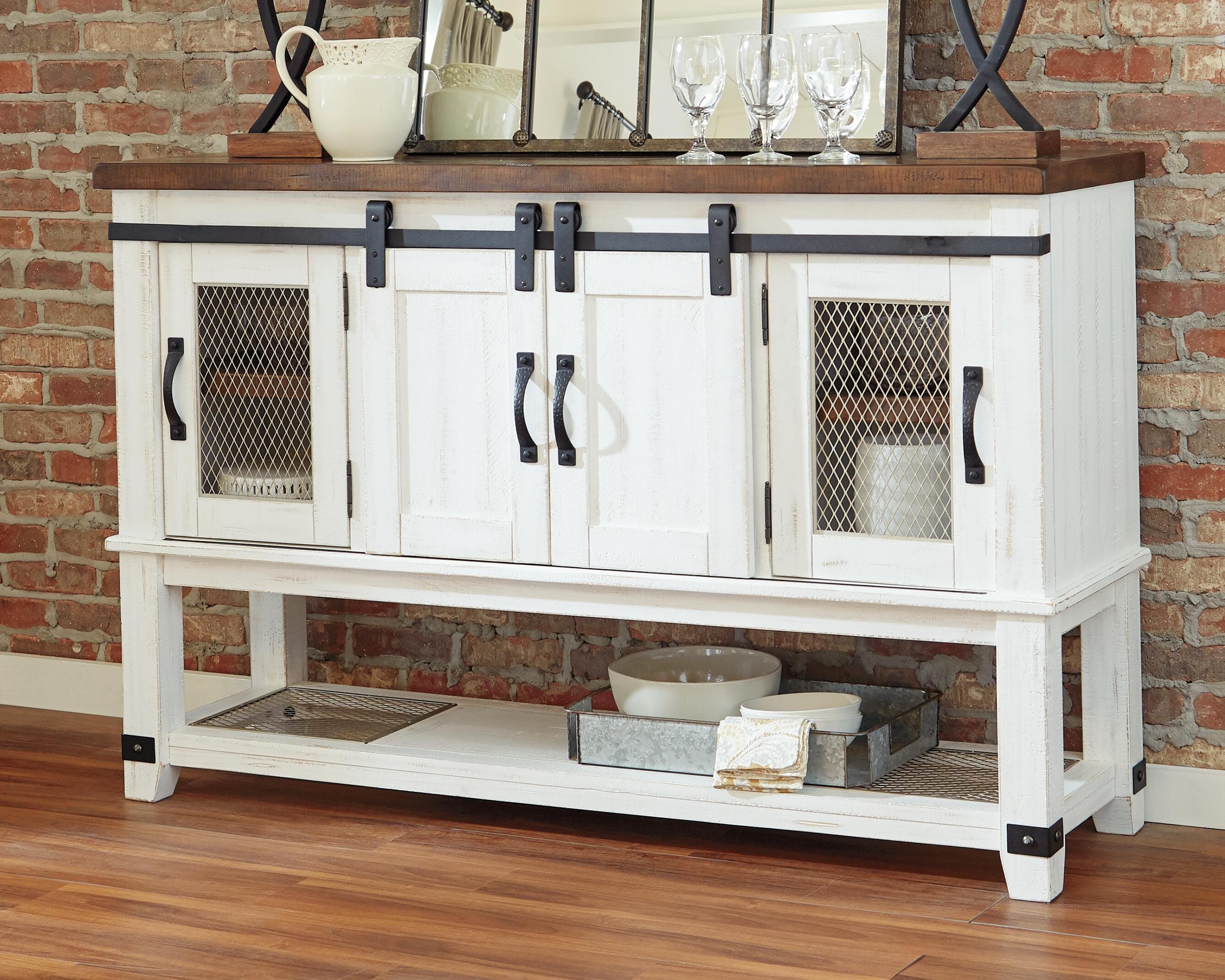 Valebeck Dining Server — White & Brown/Beige — view 5