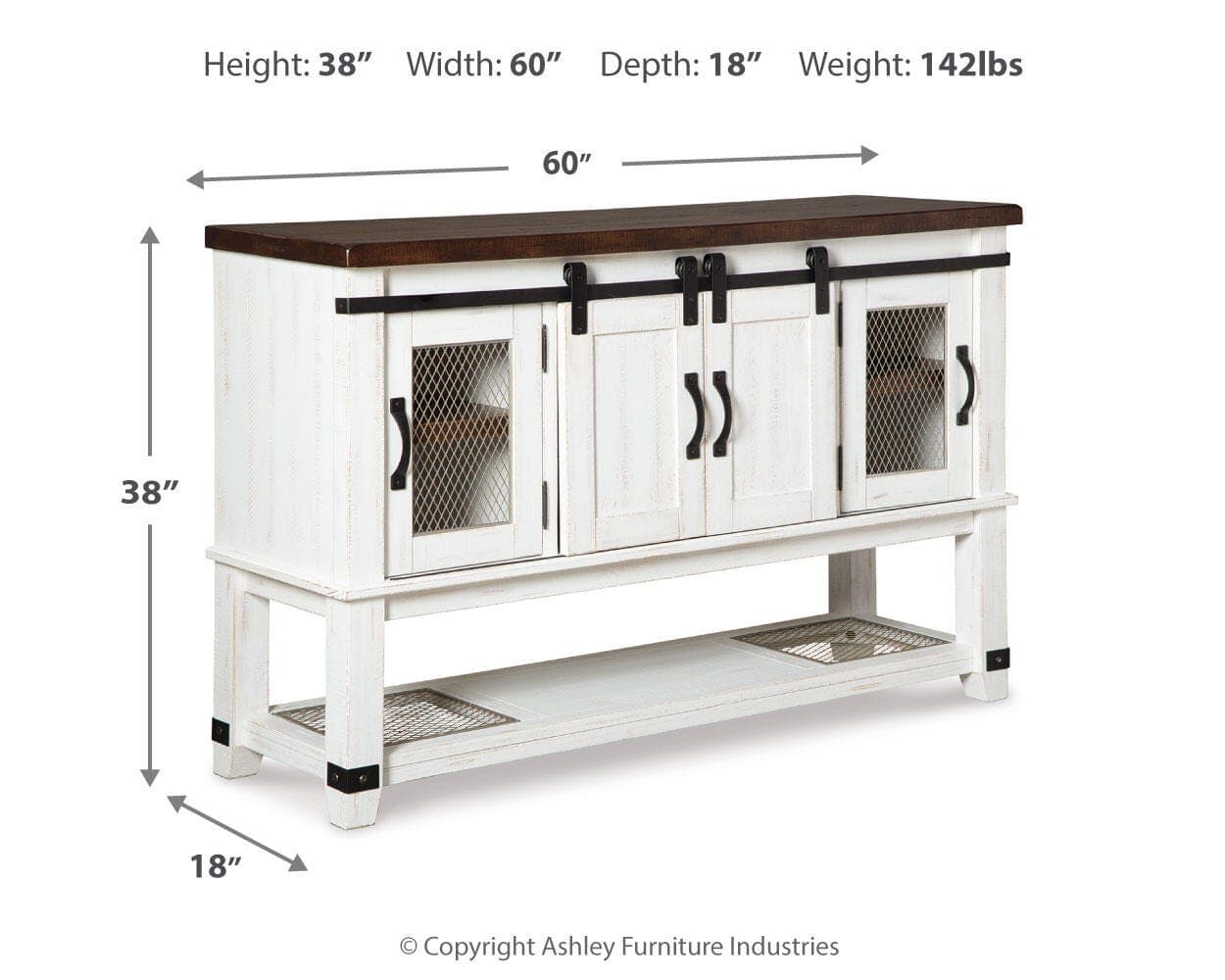 Valebeck Dining Server — White & Brown/Beige — view 4