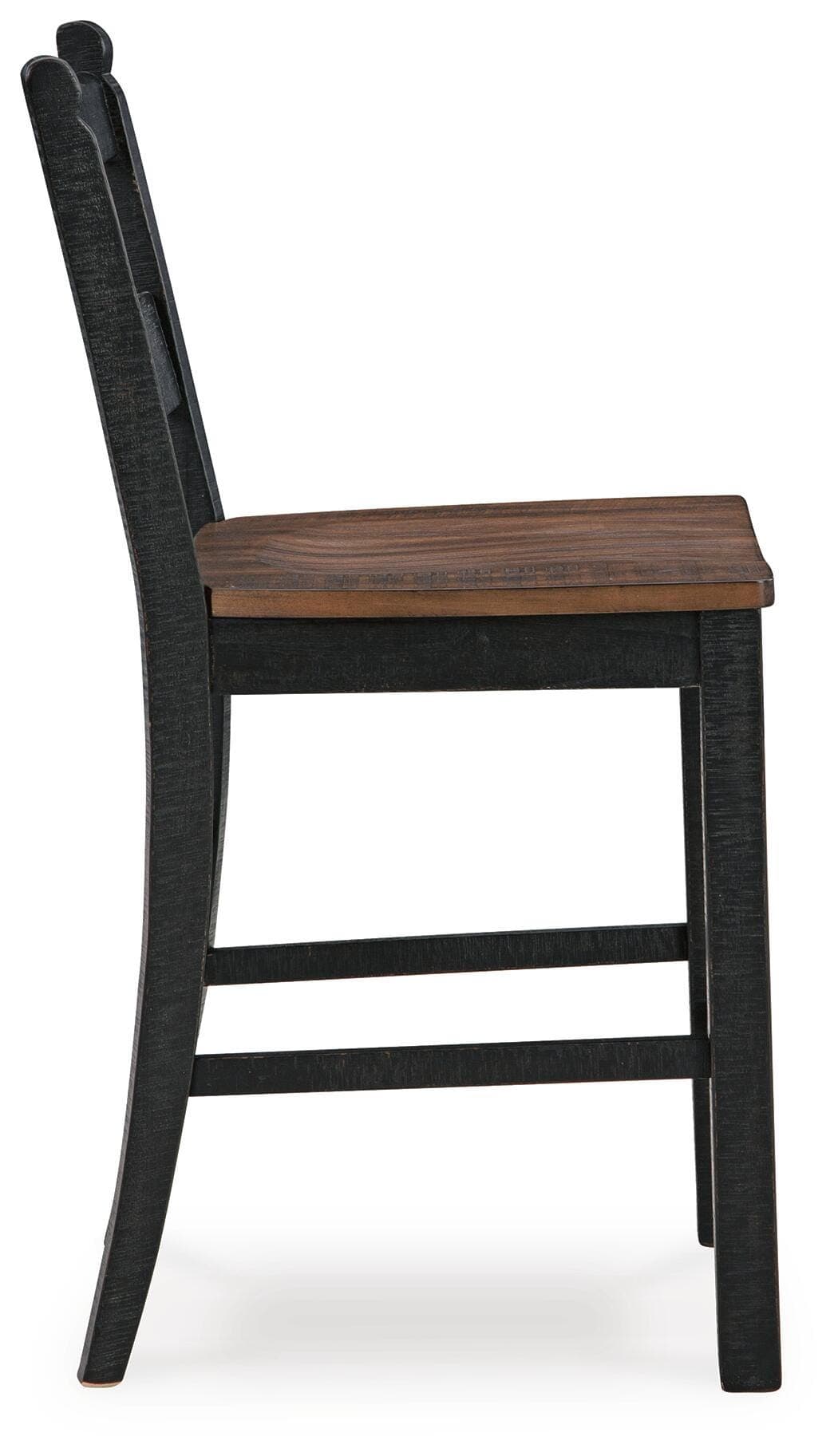 Valebeck Counter Height Barstool — Black/Gray & Brown/Beige — view 5