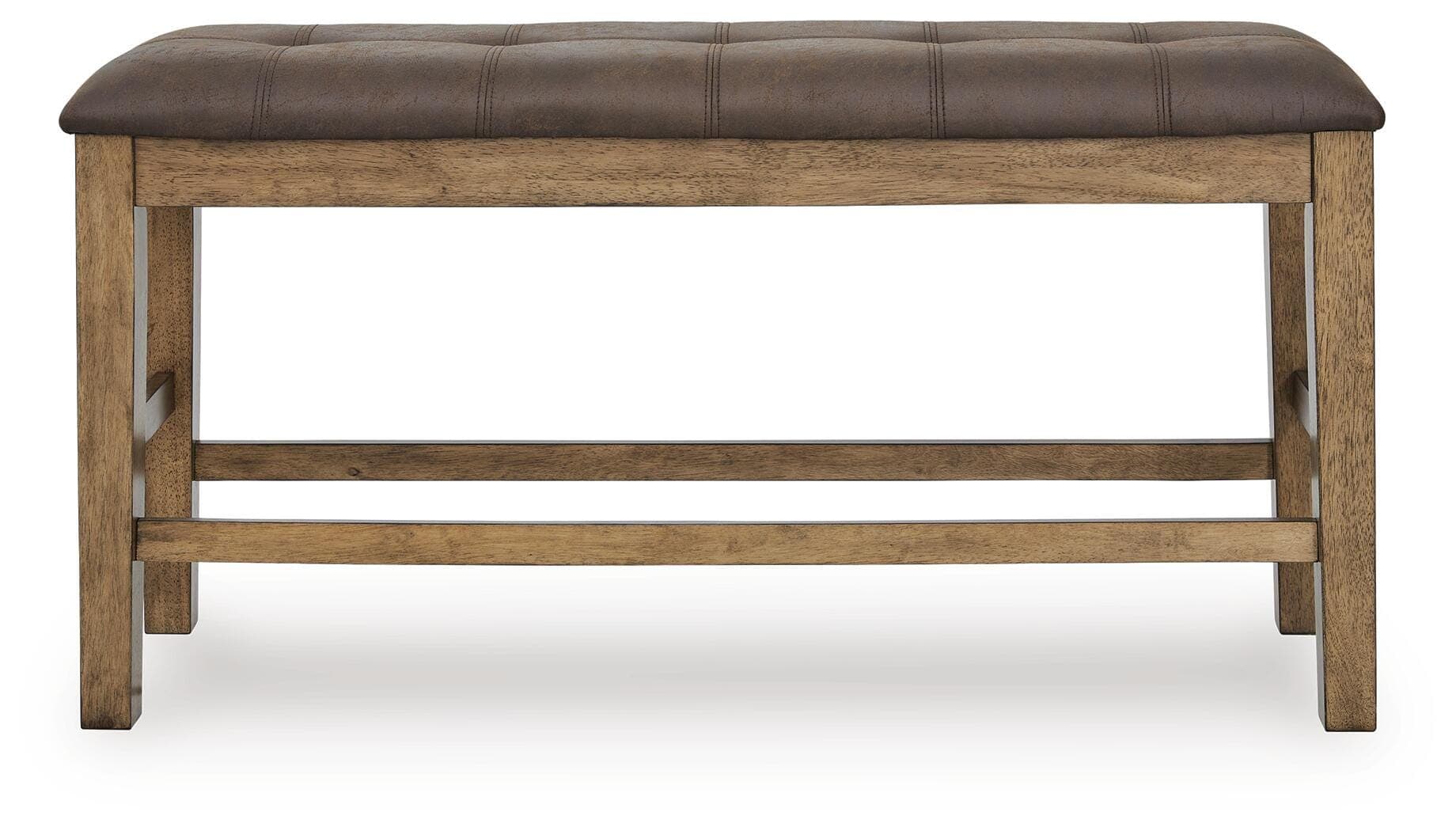 Broxtyn Counter Height Dining Bench — Brown/Beige — view 3