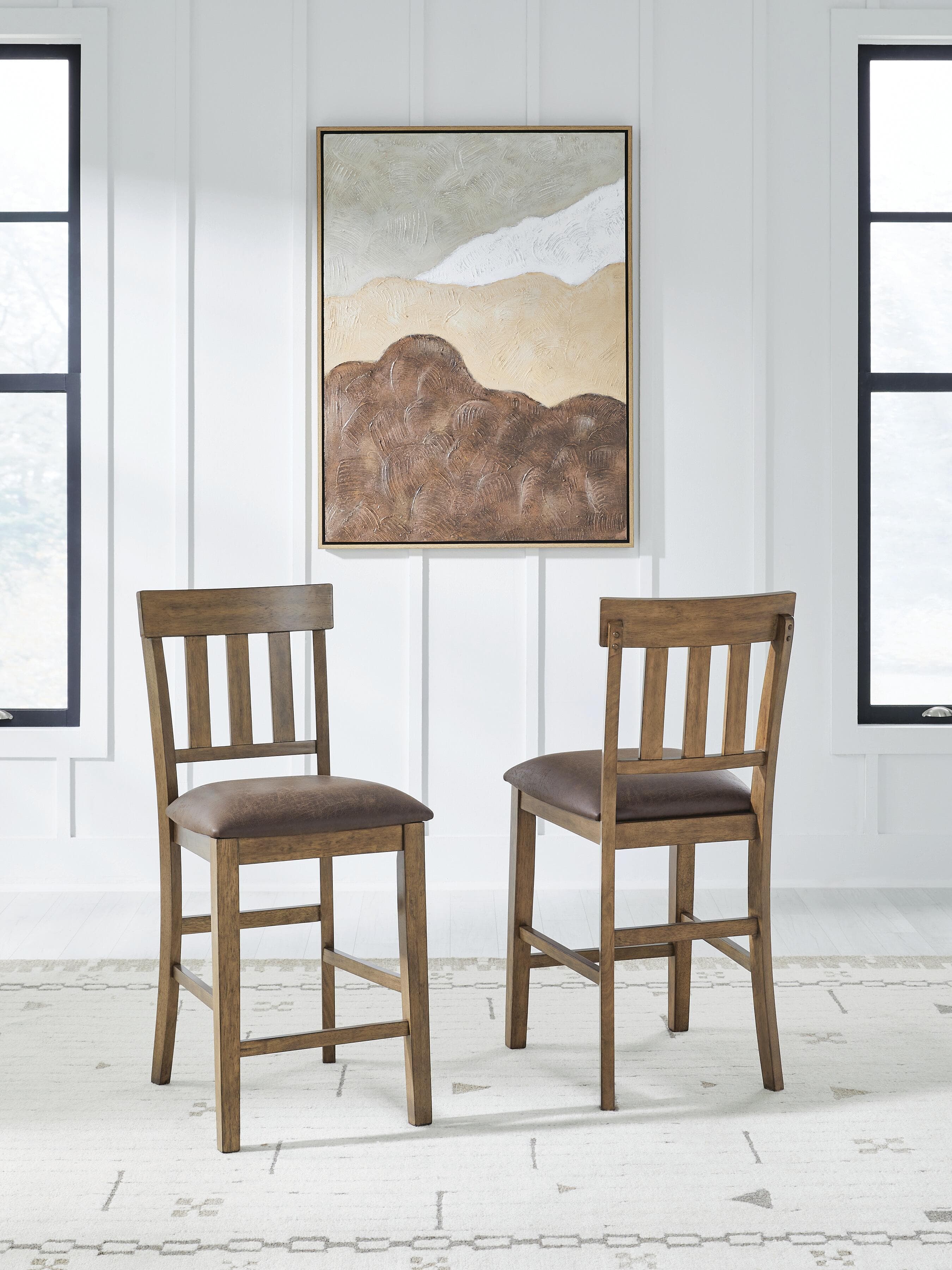 Broxtyn Counter Height Barstool — Brown/Beige — view 2