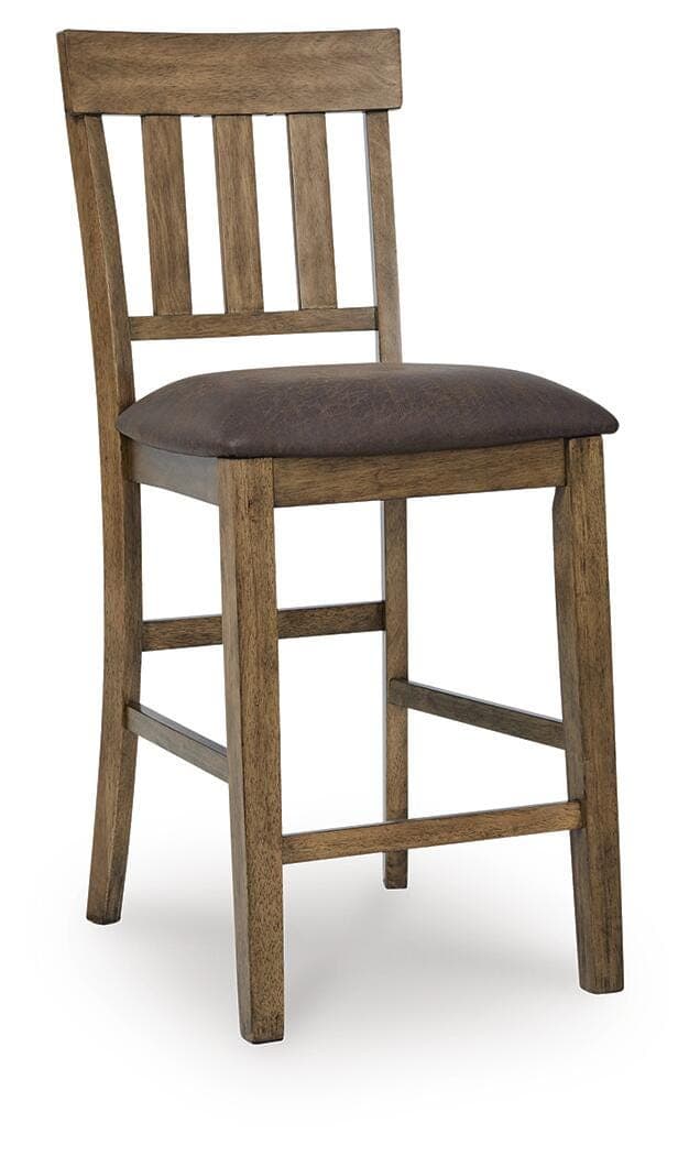 Broxtyn Counter Height Barstool — Brown/Beige — view 3