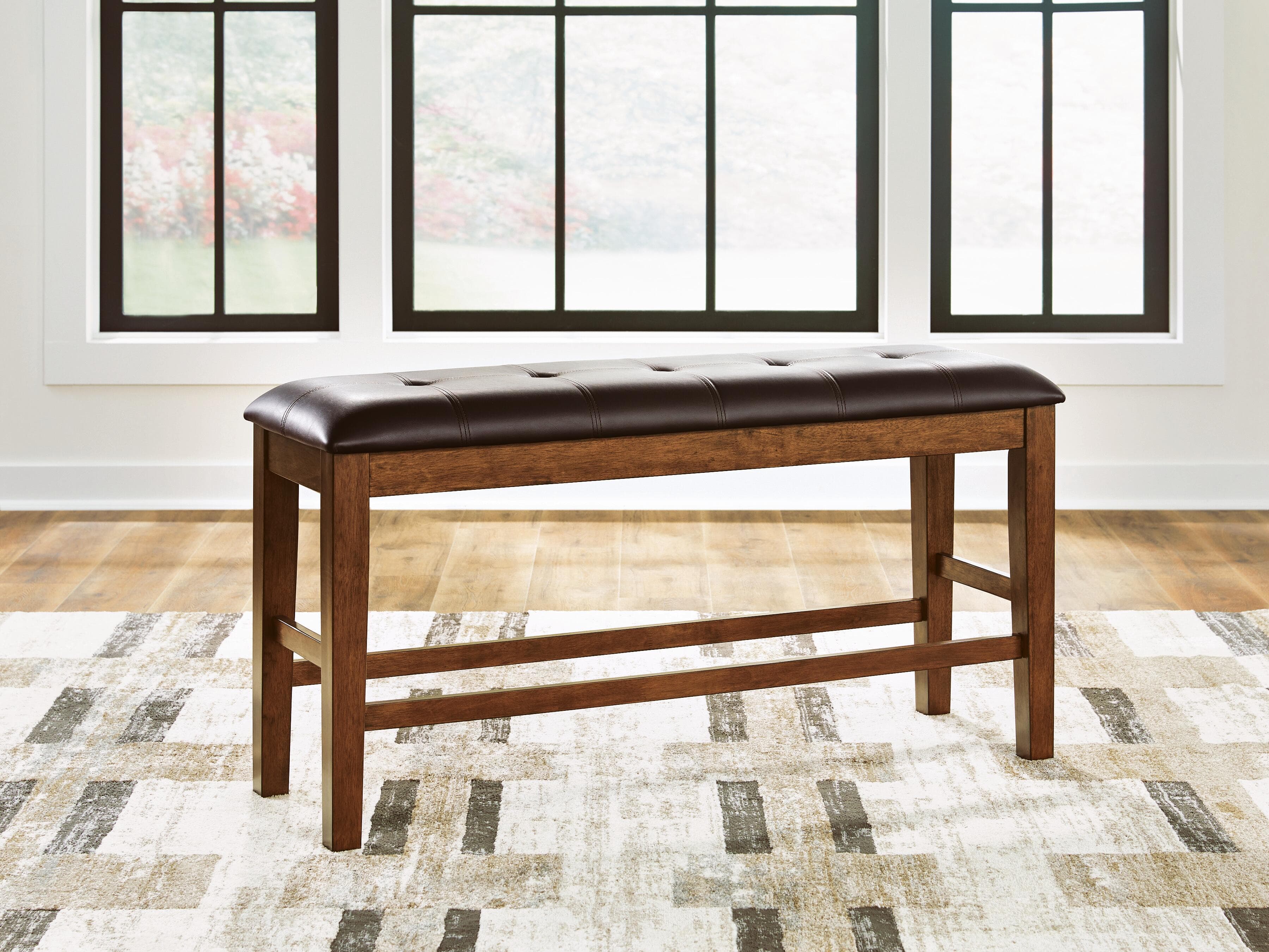 Ralene Counter Height Dining Bench — Brown/Beige — view 2