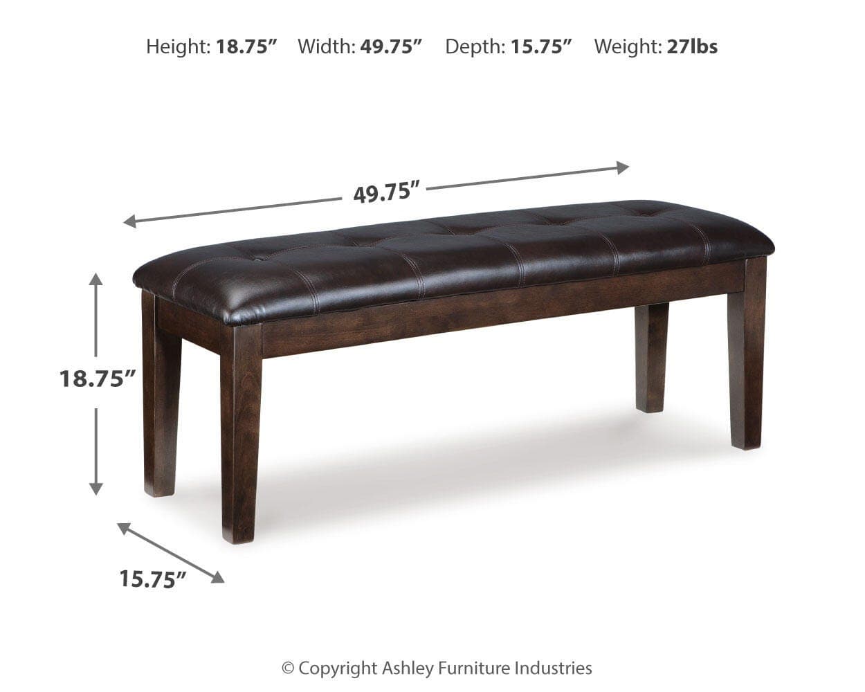 Haddigan Dining Bench — Brown/Beige — view 4