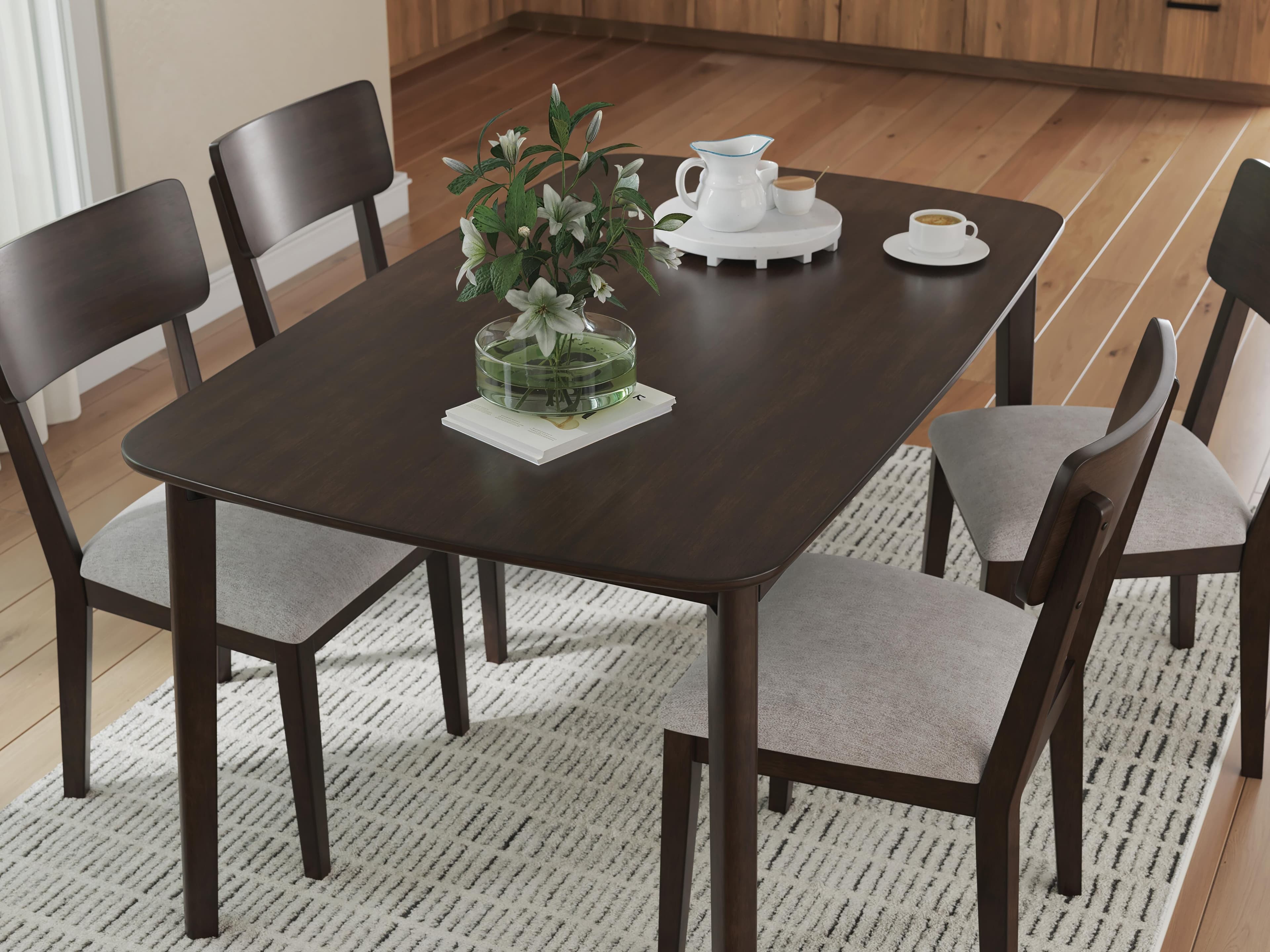 Dantenton Dining Table and 4 Chairs (Set of 5) — Red/Burgundy — view 3