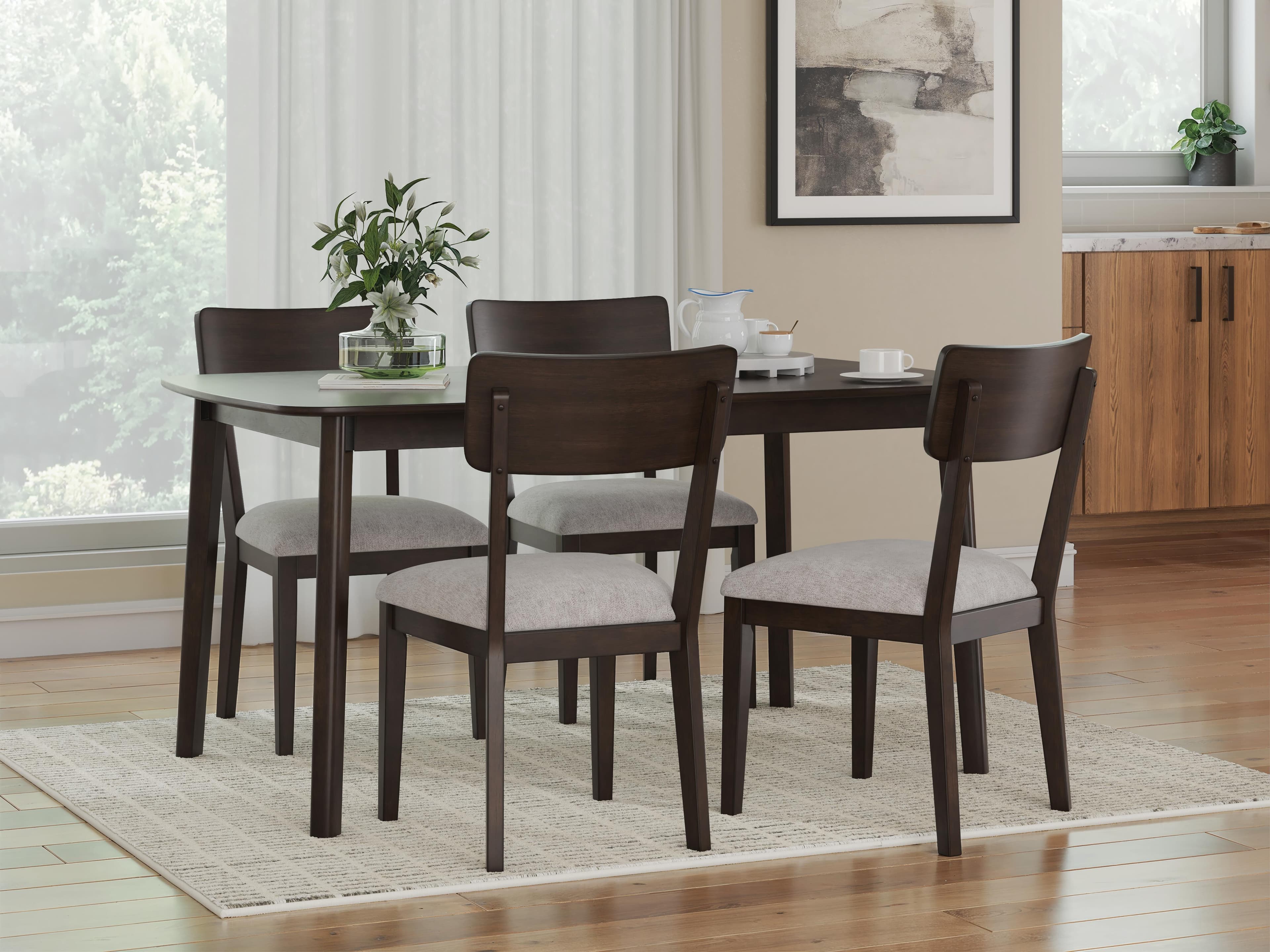 Dantenton Dining Table and 4 Chairs (Set of 5) — Red/Burgundy — view 2