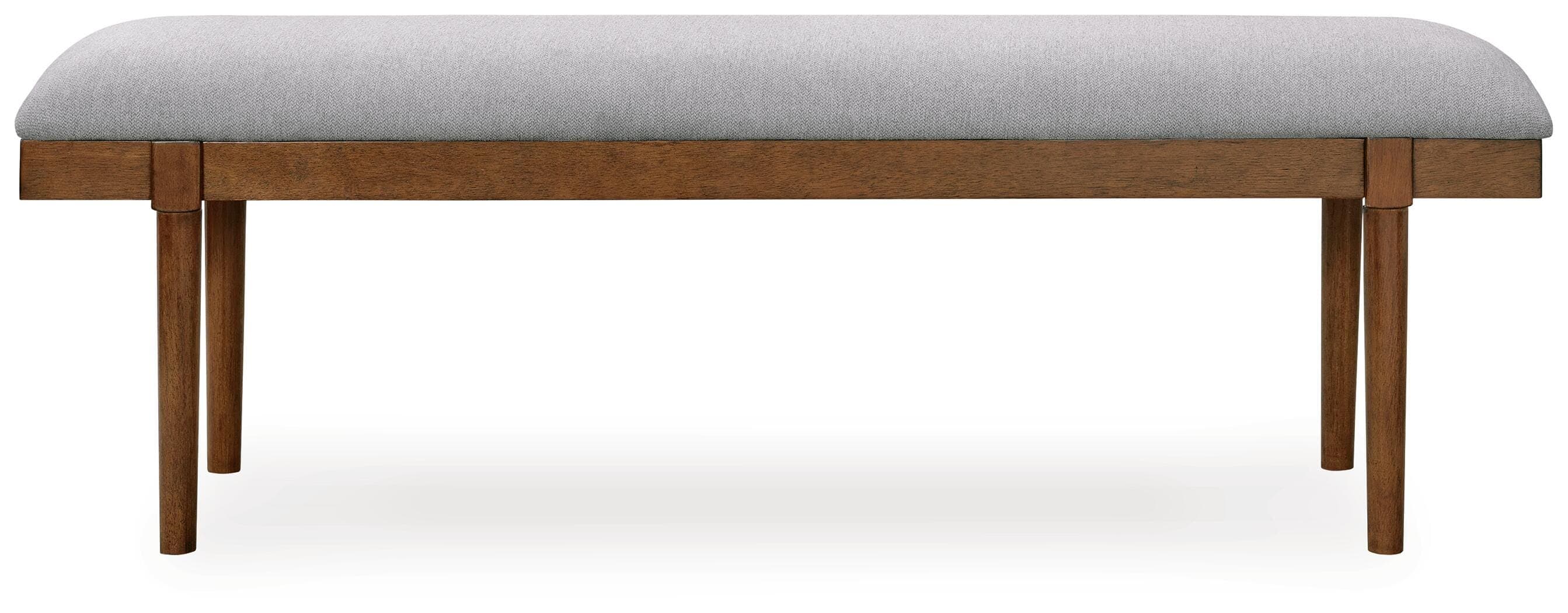 Lyncott 59" Upholstered Dining Bench — Black/Gray & Brown/Beige — view 3