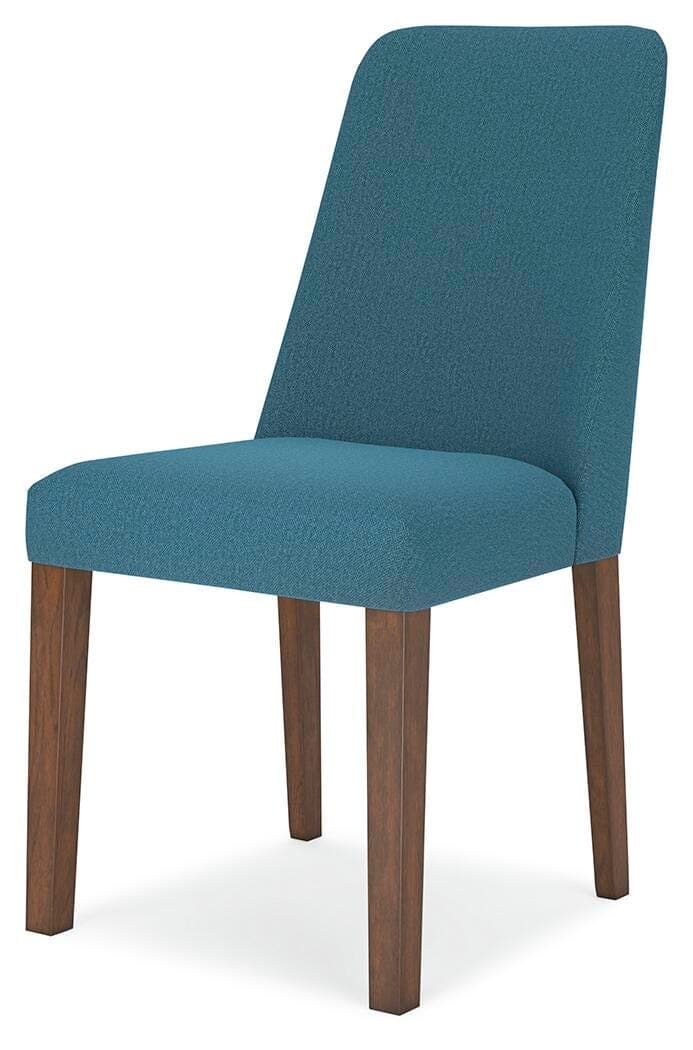 Lyncott Dining Chair — Blue & Brown/Beige — view 5