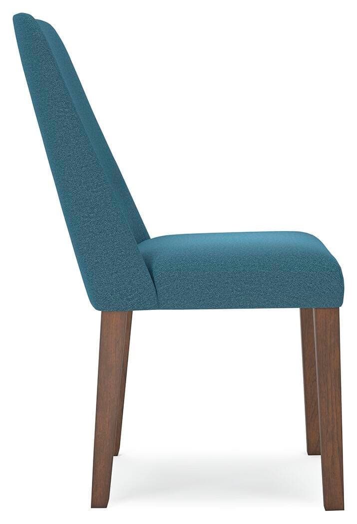 Lyncott Dining Chair — Blue & Brown/Beige — view 6