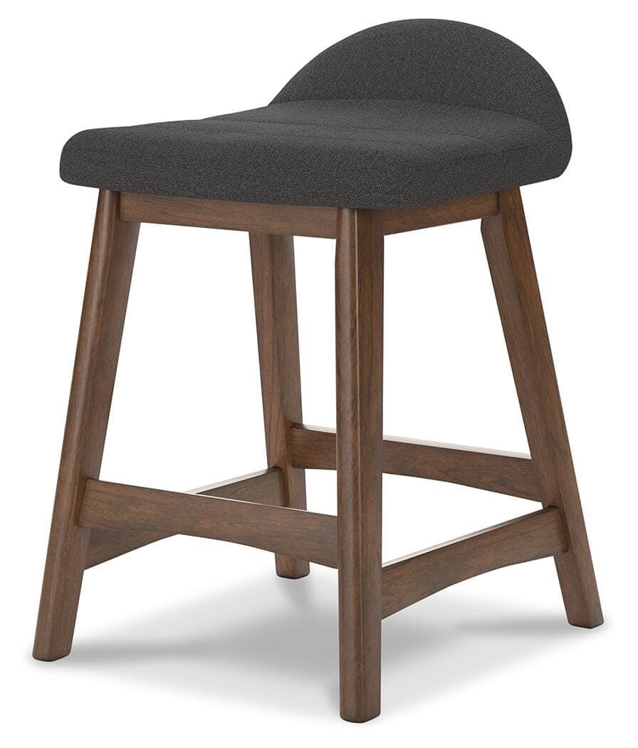 Lyncott Counter Height Bar Stool — Black/Gray & Brown/Beige — view 4