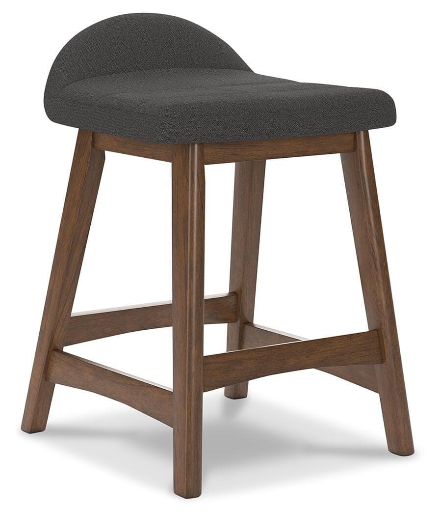 Lyncott Counter Height Bar Stool — Black/Gray & Brown/Beige — view 3