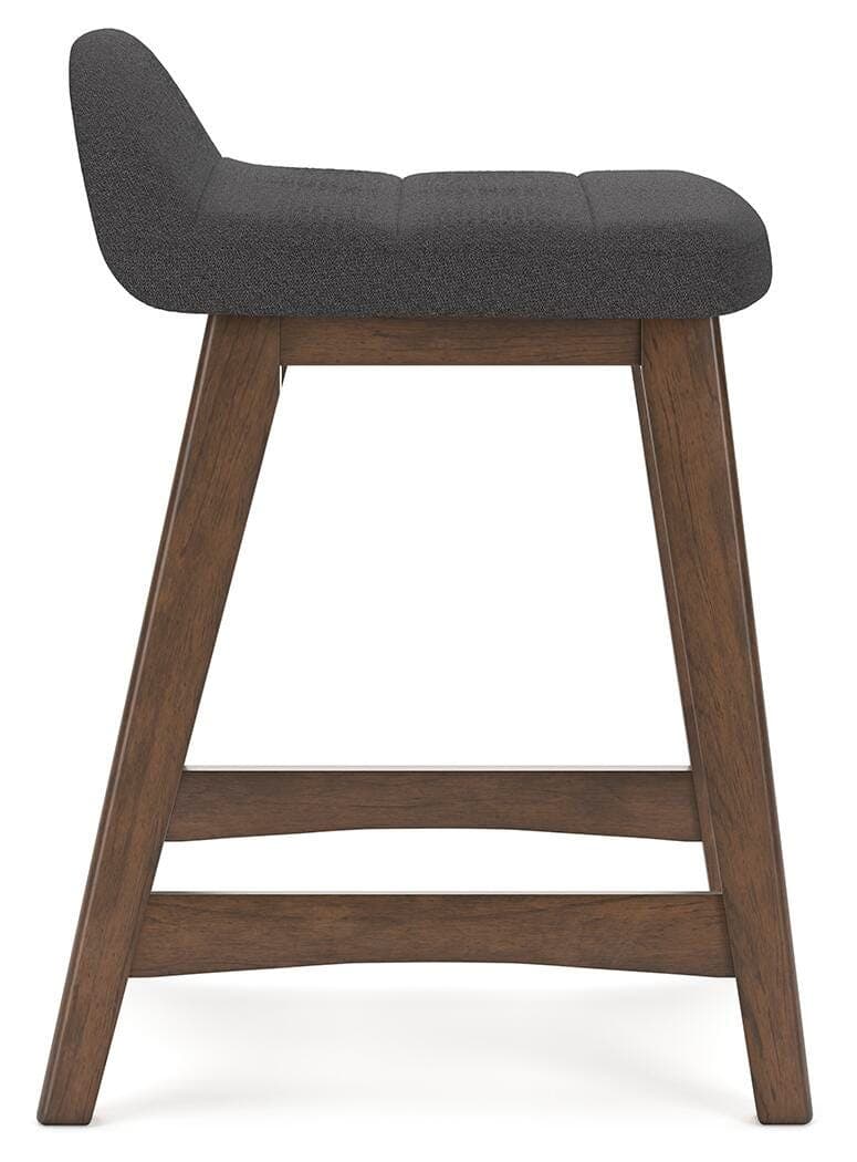 Lyncott Counter Height Bar Stool — Black/Gray & Brown/Beige — view 6