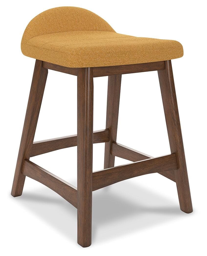 Lyncott Counter Height Bar Stool — Yellow & Brown/Beige — Elite Furniture Cincinnati