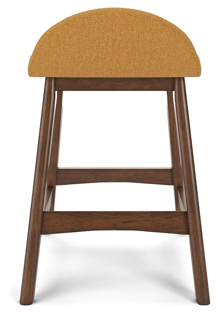 Lyncott Counter Height Bar Stool — Yellow & Brown/Beige — view 4