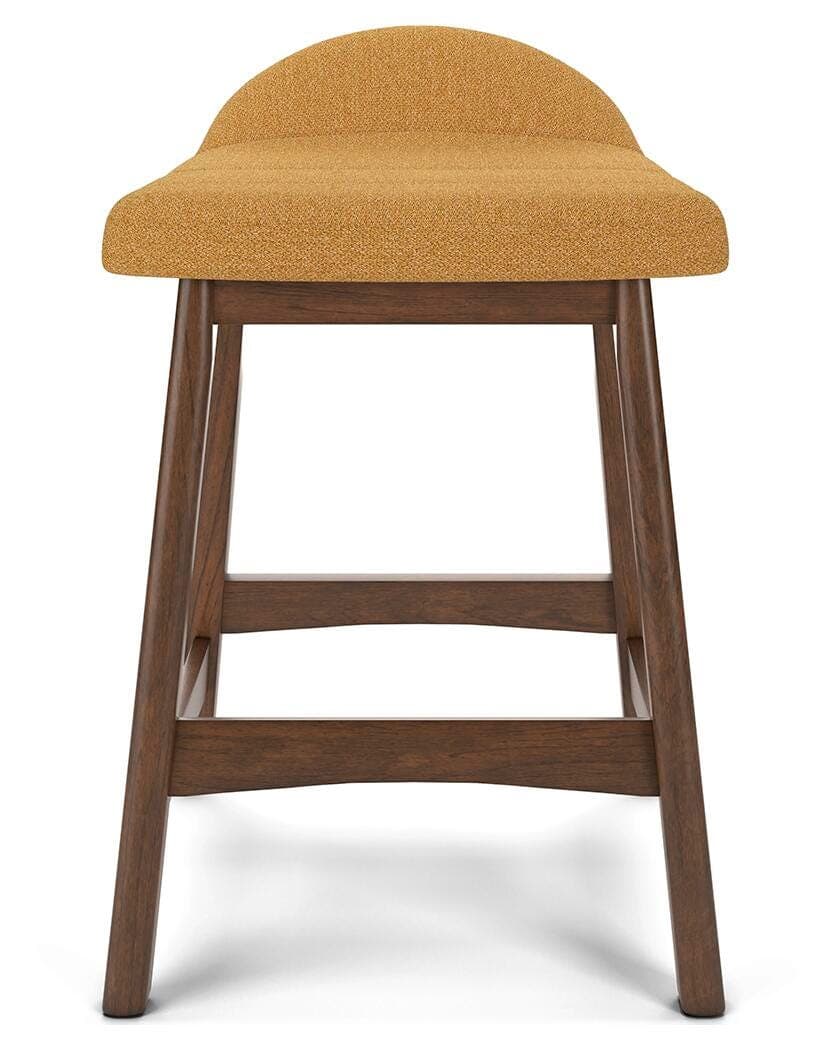 Lyncott Counter Height Bar Stool — Yellow & Brown/Beige — view 5
