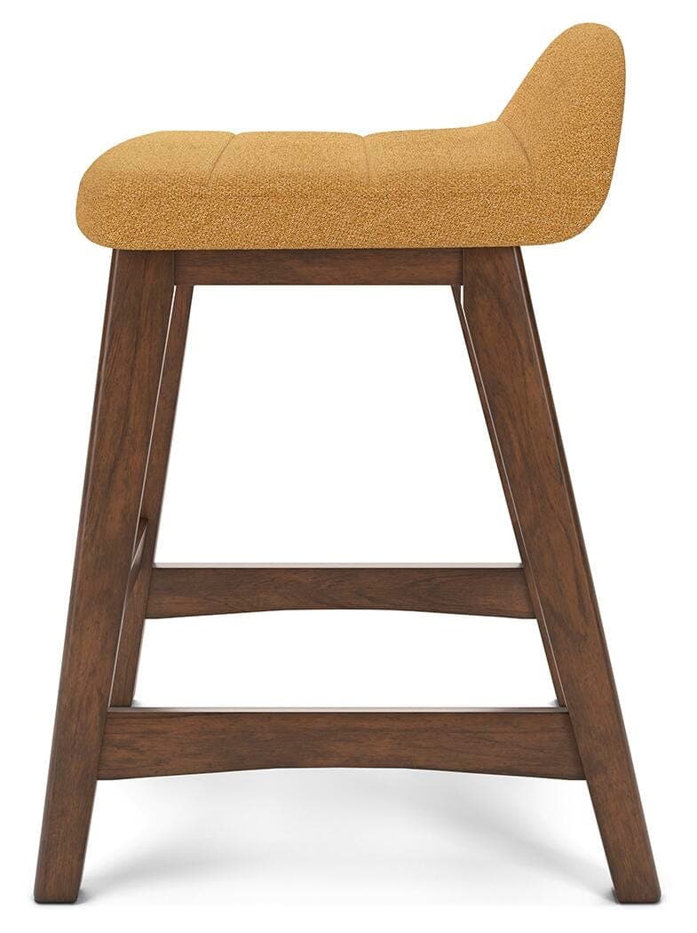 Lyncott Counter Height Bar Stool — Yellow & Brown/Beige — view 6